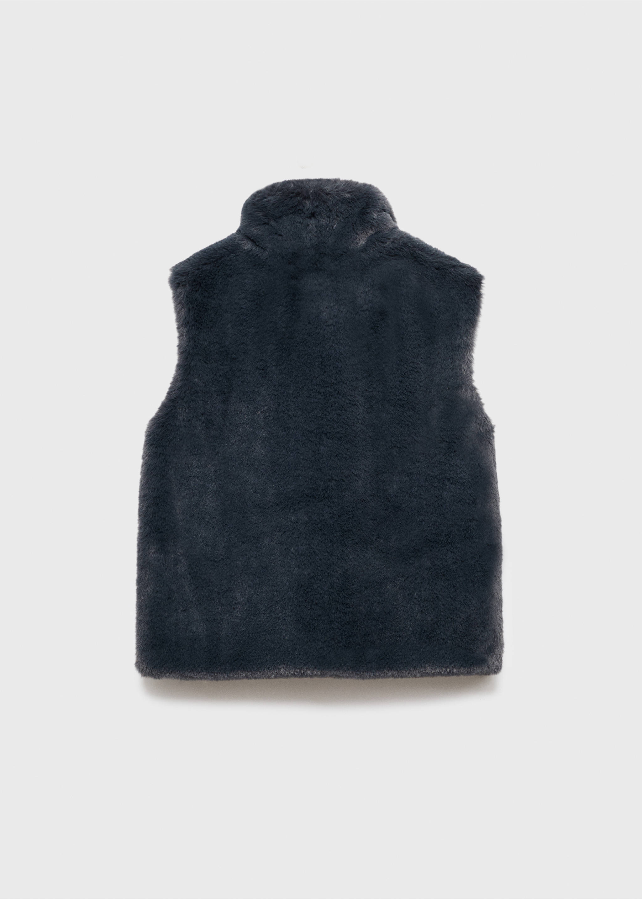 Gilet imitation fourrure - Verso de l’article, Gris anthracite. Ref: 17085971-00.