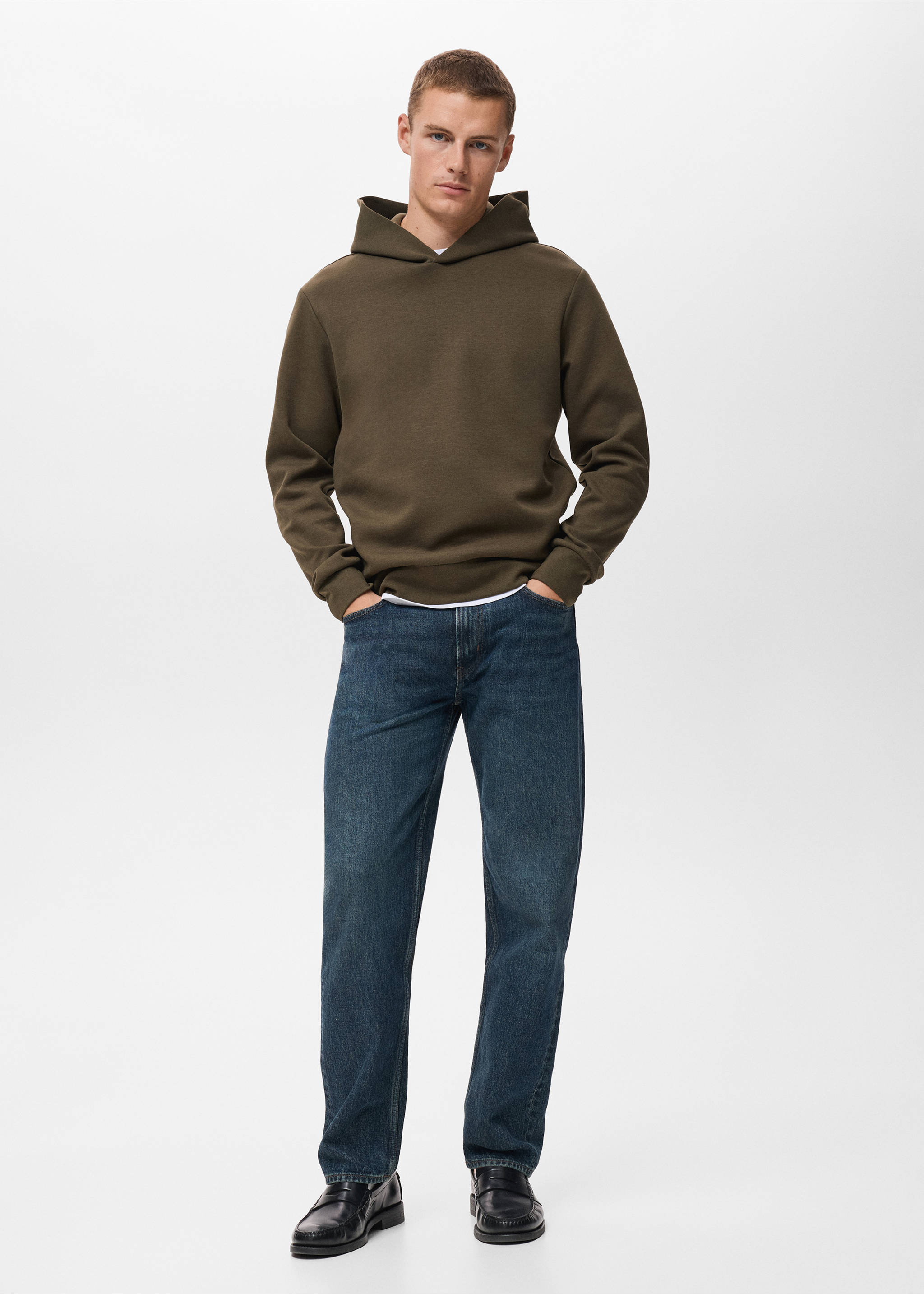 Sweat-shirt capuche regular-fit - Plan général, Olive. Ref: 17085972-00.