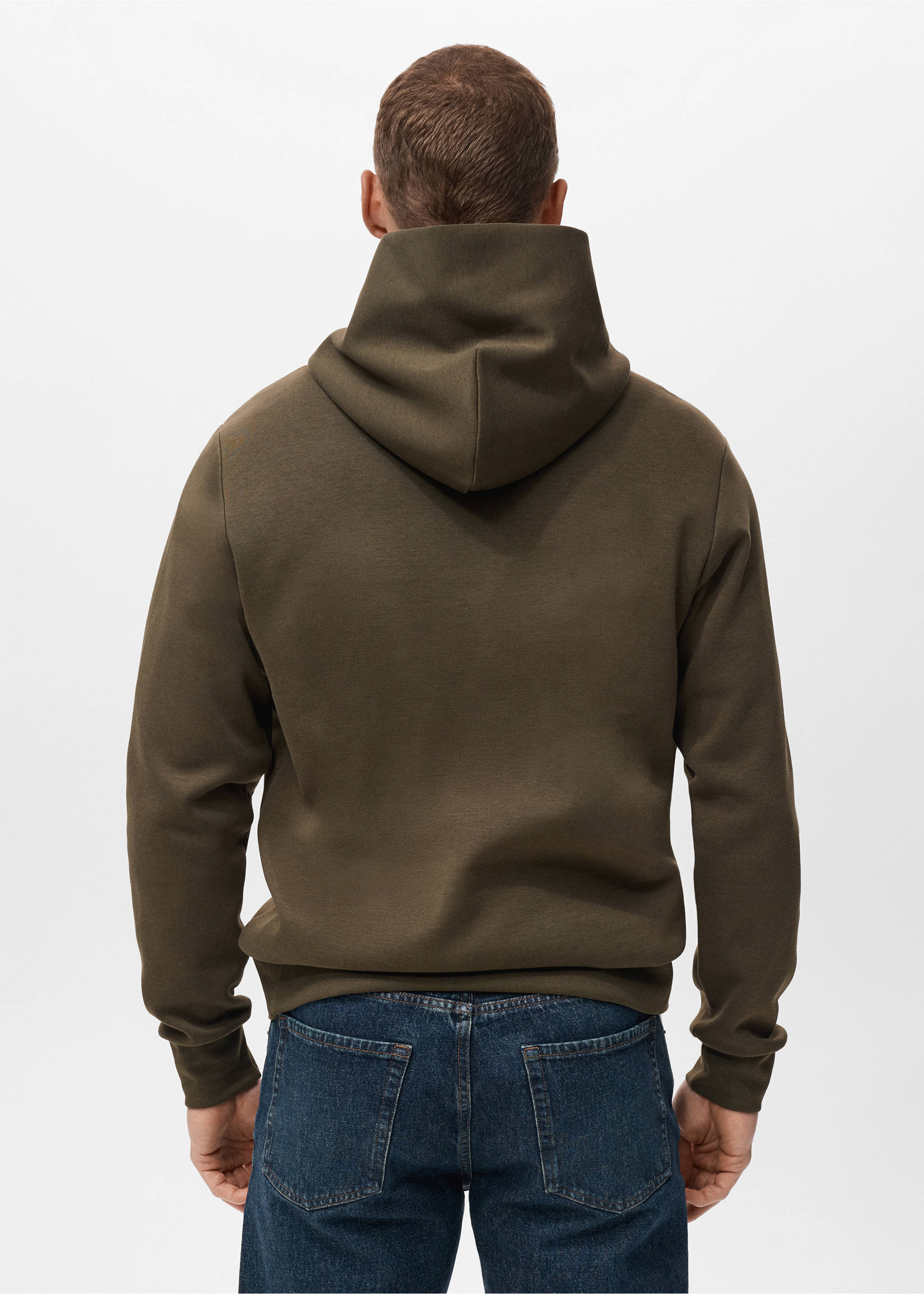 Sweat-shirt capuche regular-fit - Verso de l’article, Olive. Ref: 17085972-00.