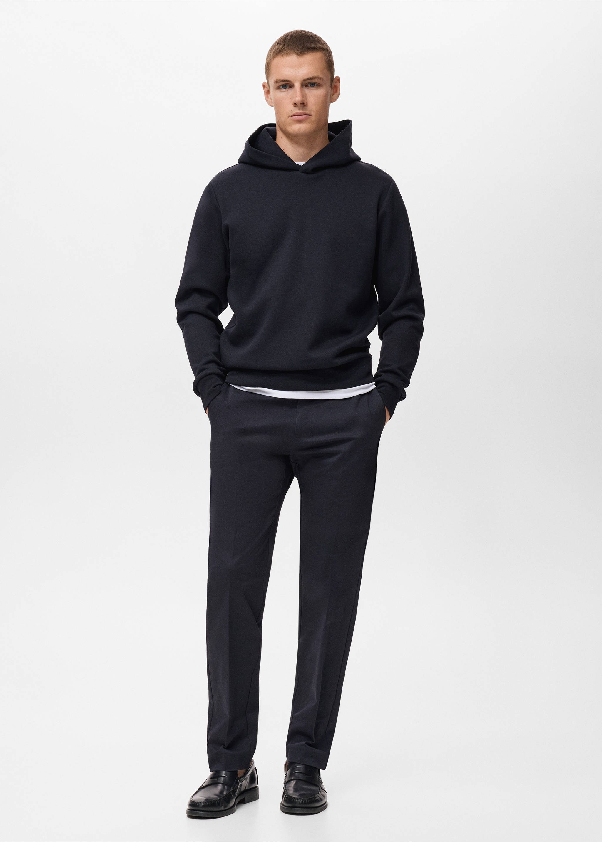 Sweat-shirt capuche regular-fit - Plan général, Bleu marine. Ref: 17085972-00.