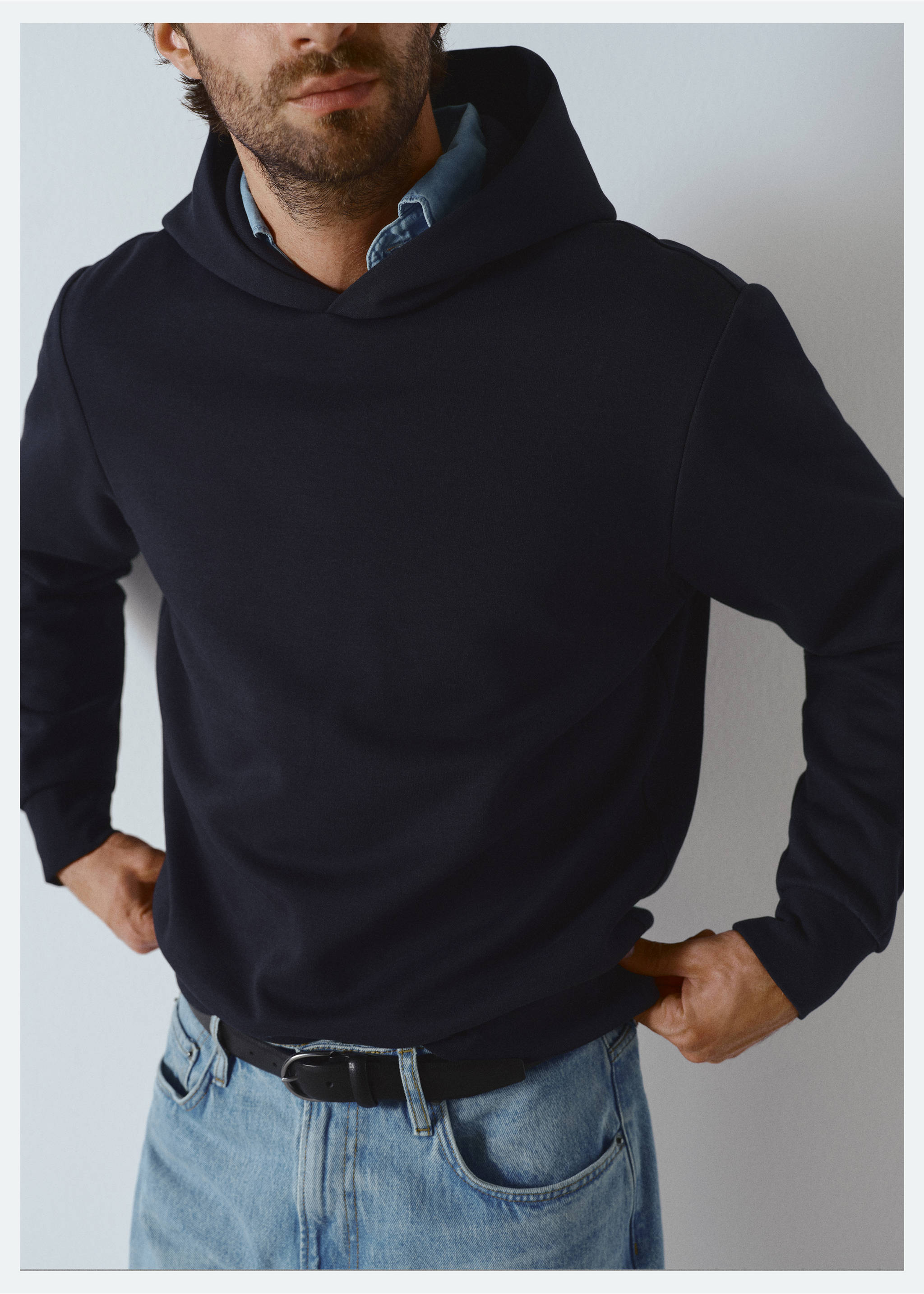 Sweat-shirt capuche regular-fit - Détail de l'article 3, Bleu marine. Ref: 17085972-00.