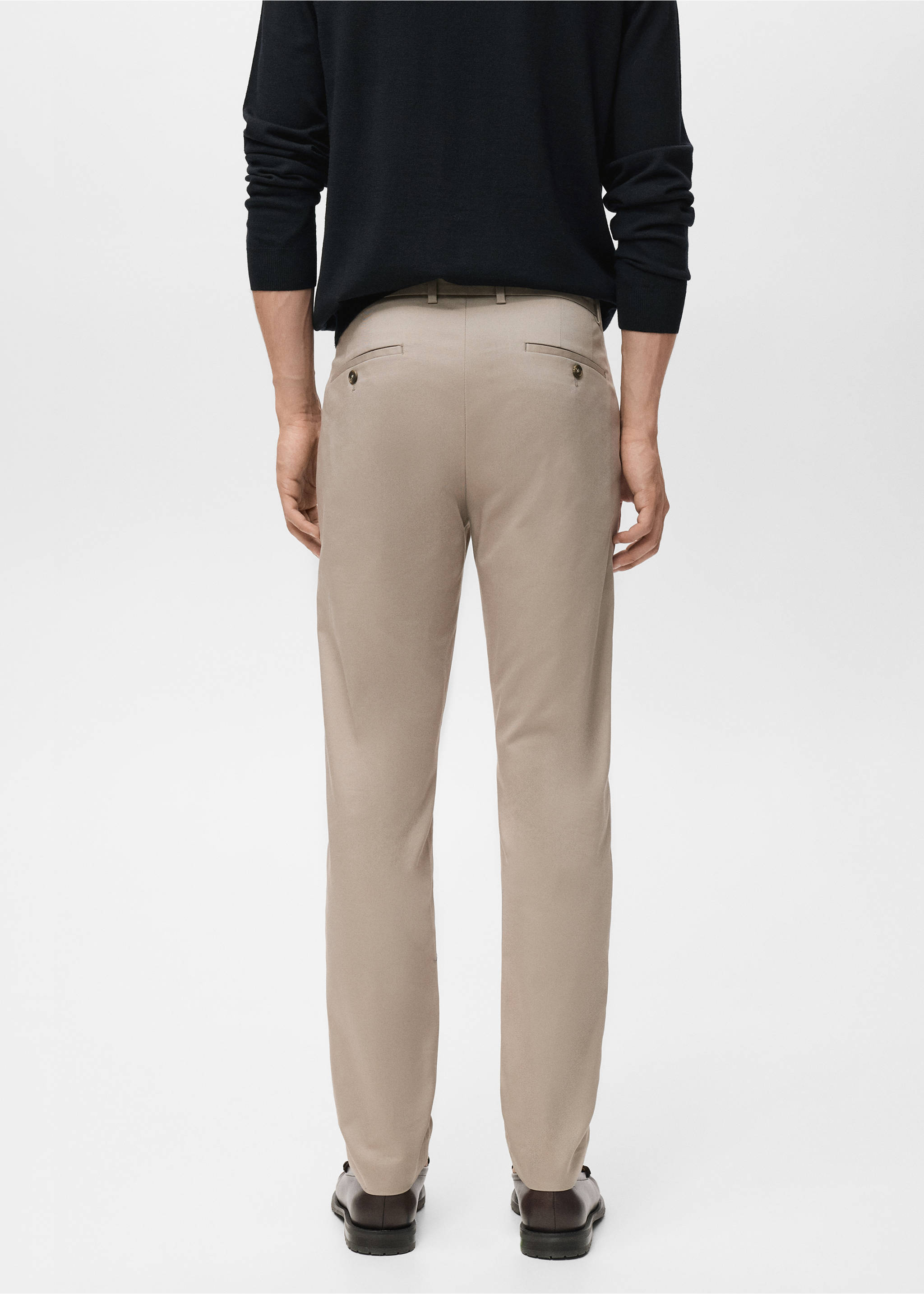 Dublino slim-fit chino trousers - Reverse of the article, Beige. Ref: 17085973-00.