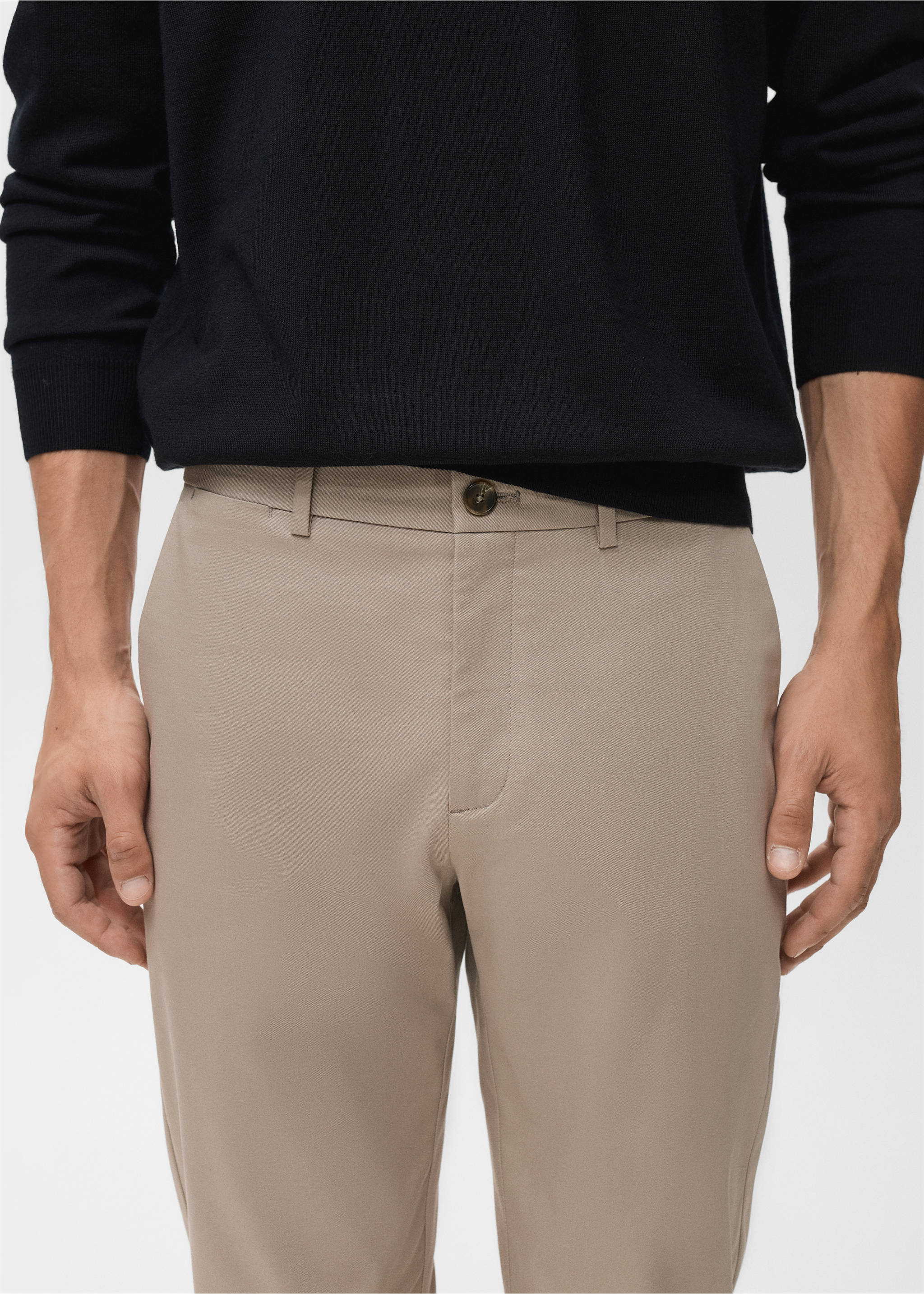 Dublino slim-fit chino trousers - Details of the article 1, Beige. Ref: 17085973-00.