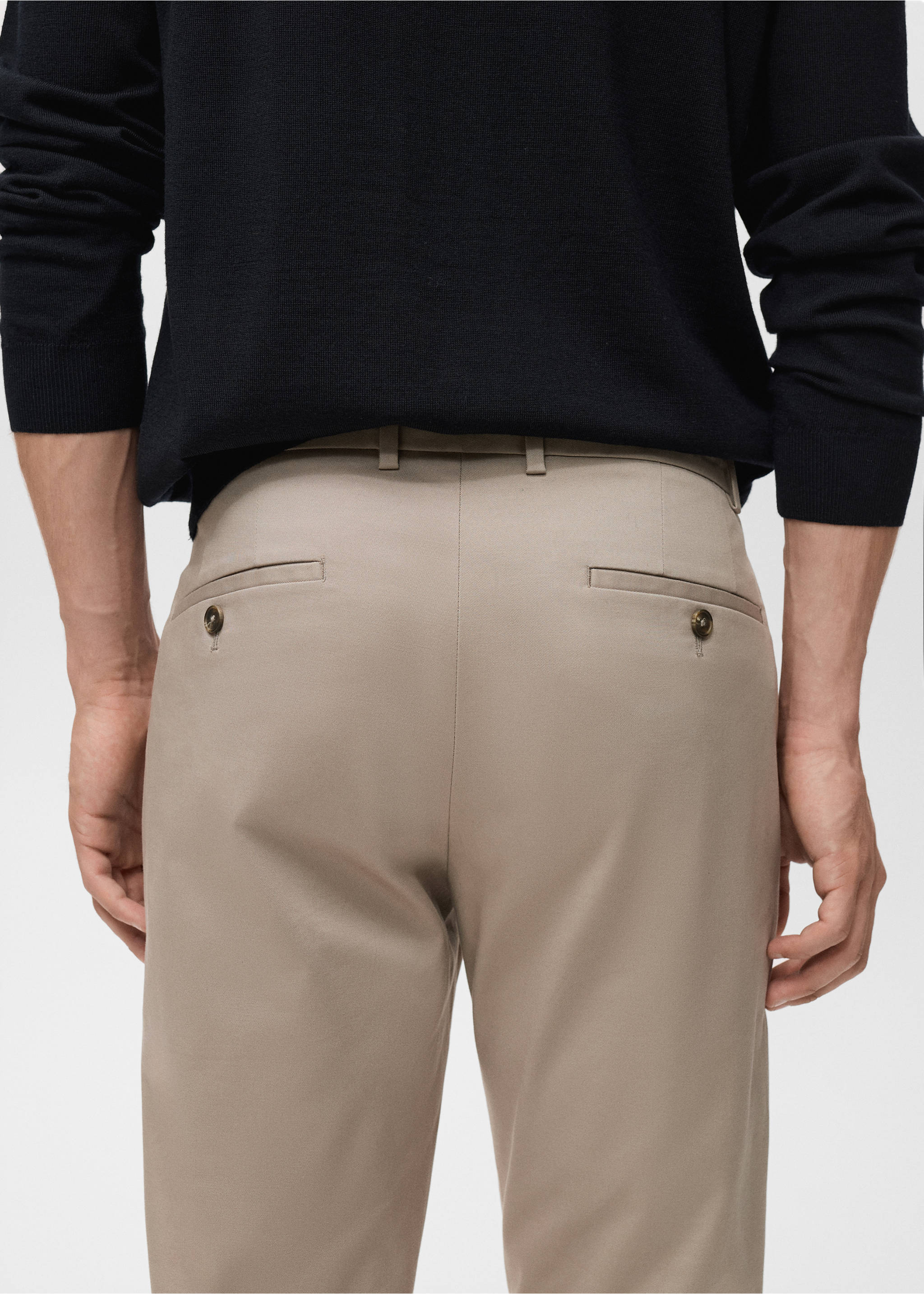Dublino slim-fit chino trousers - Details of the article 3, Beige. Ref: 17085973-00.