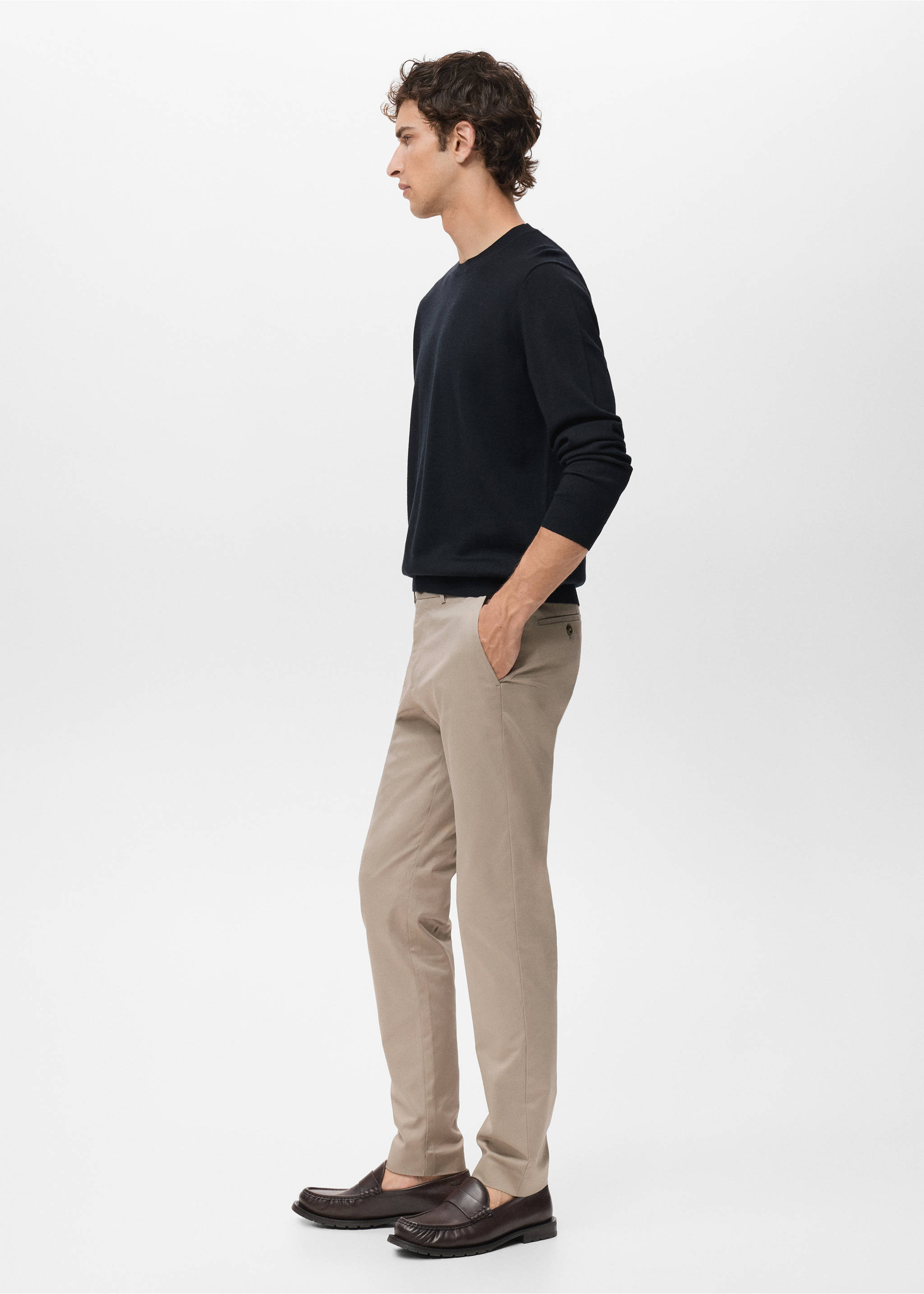 Dublino slim-fit chino trousers - Details of the article 2, Beige. Ref: 17085973-00.