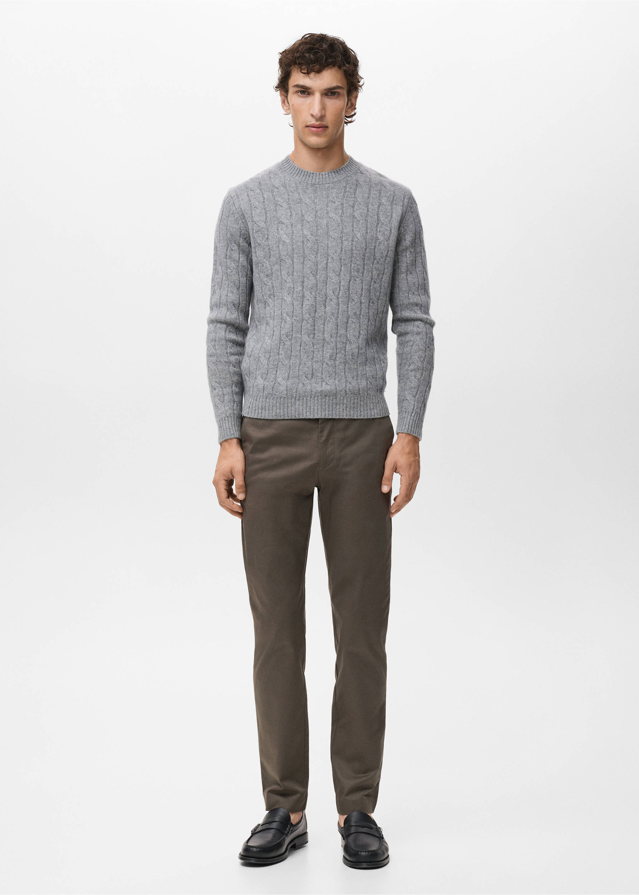 Dublino slim-fit chino trousers - General plane, Chocolate. Ref: 17085973-00.