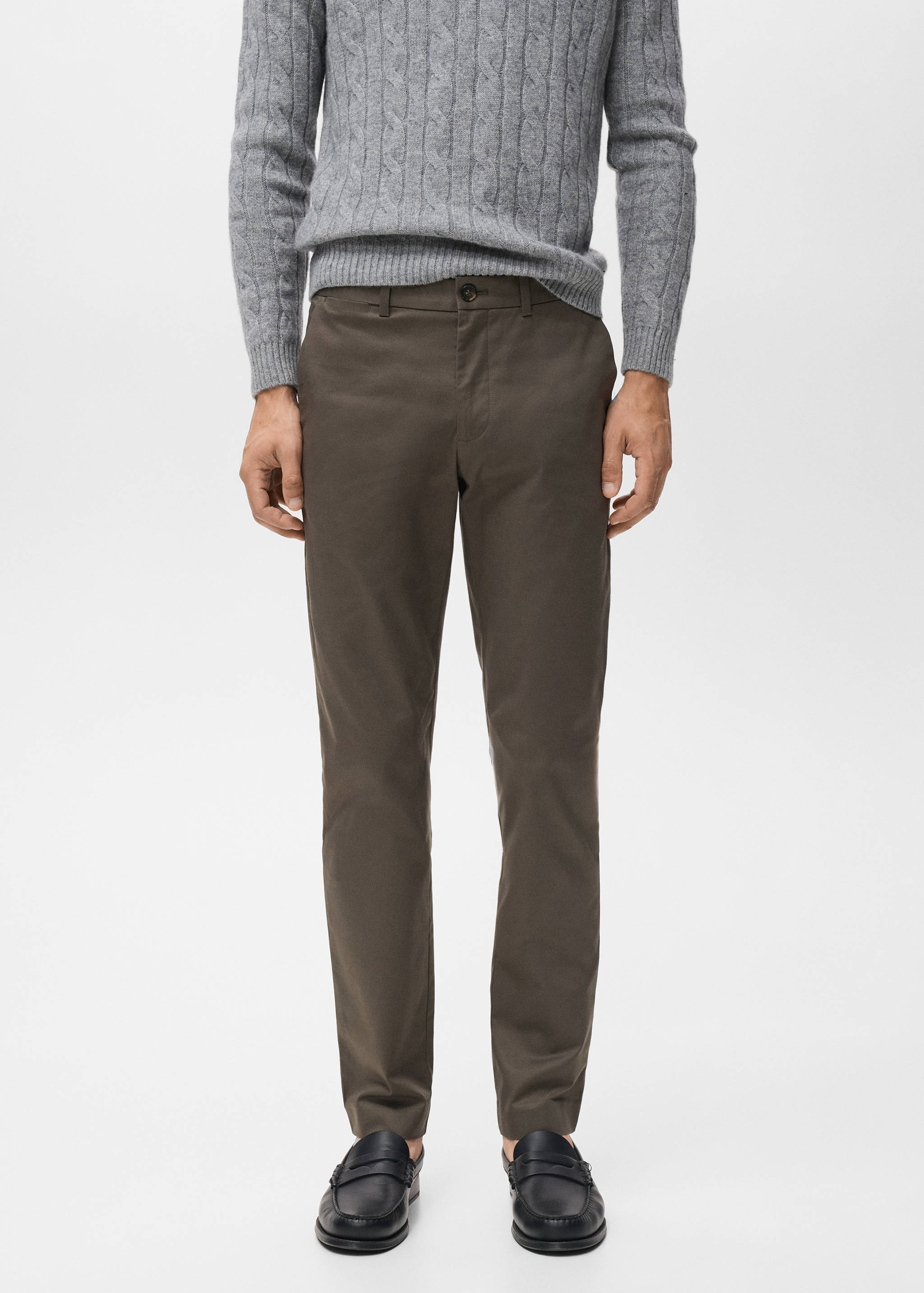 Dublino slim-fit chino trousers - Medium plane