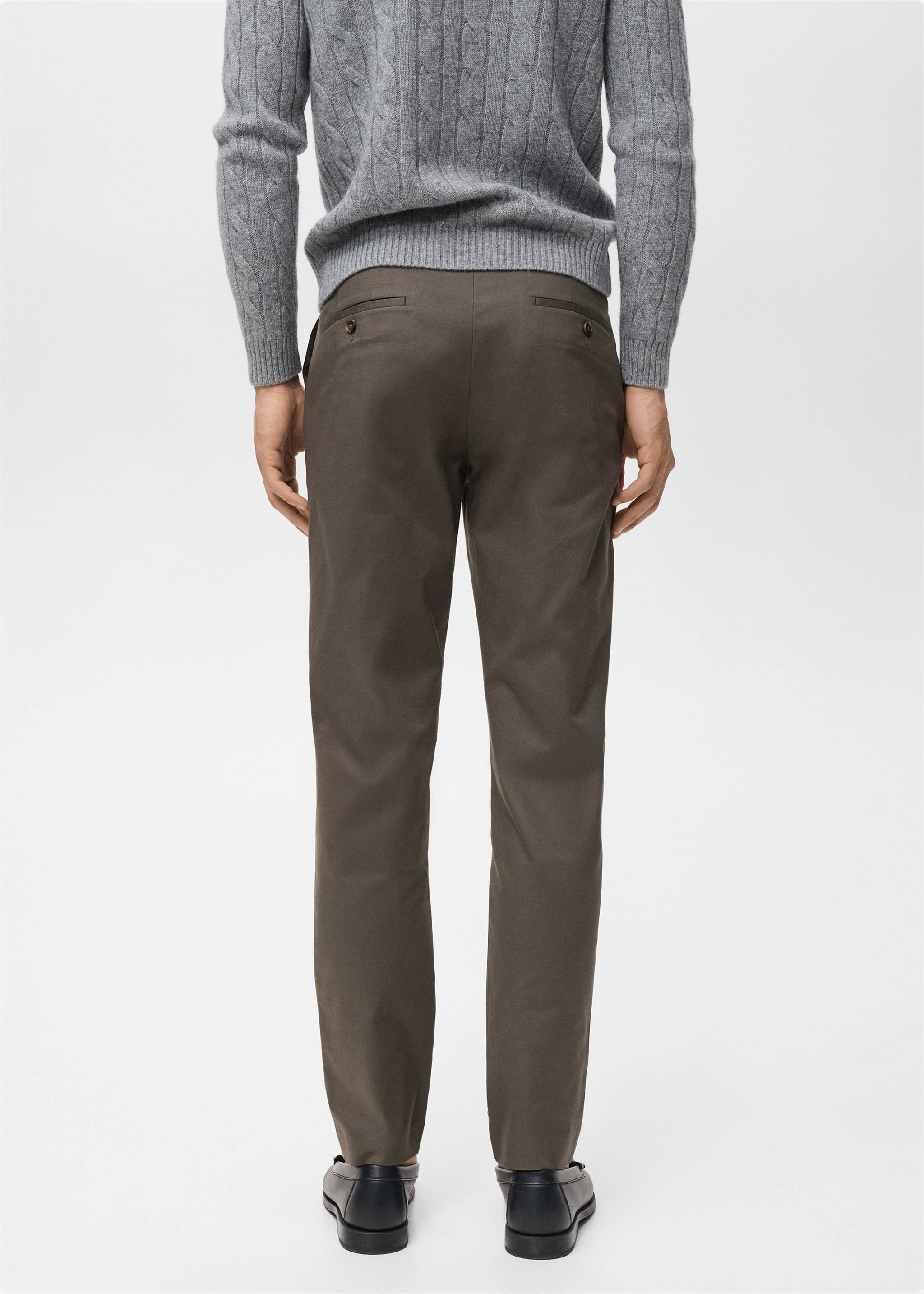 Dublino slim-fit chino trousers - Reverse of the article, Chocolate. Ref: 17085973-00.