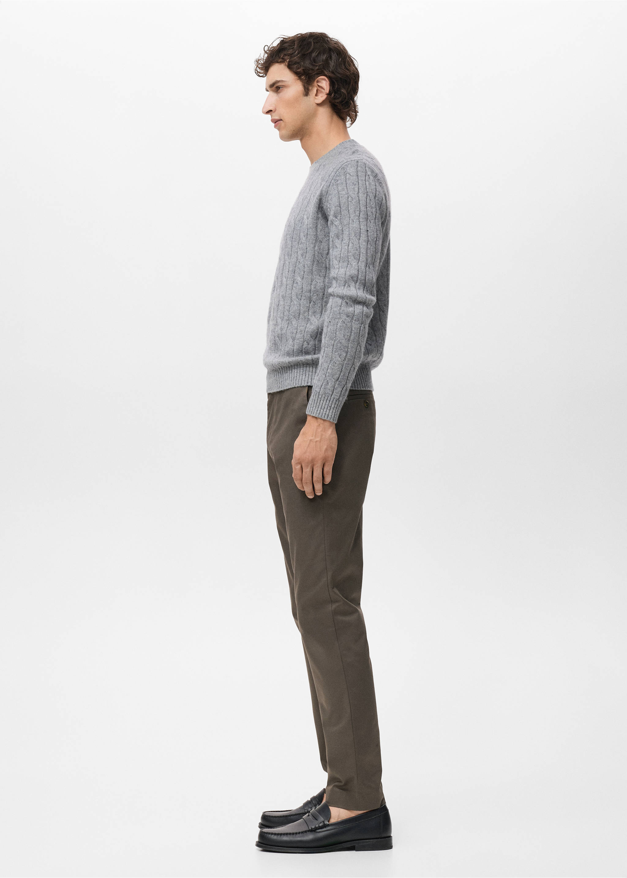Dublino slim-fit chino trousers - Details of the article 2, Chocolate. Ref: 17085973-00.