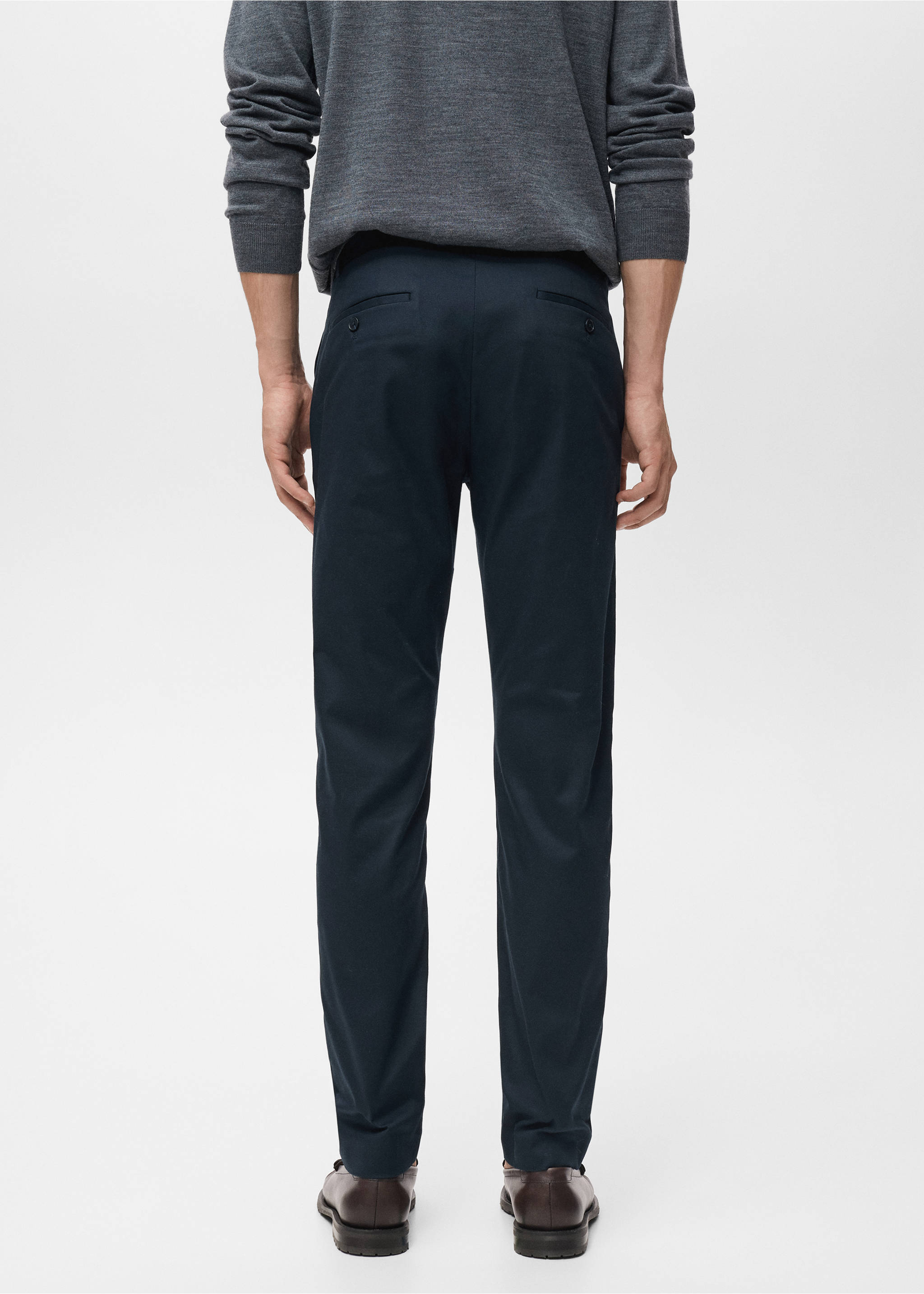 Dublino slim-fit chino trousers - Reverse of the article, Night Blue. Ref: 17085973-00.