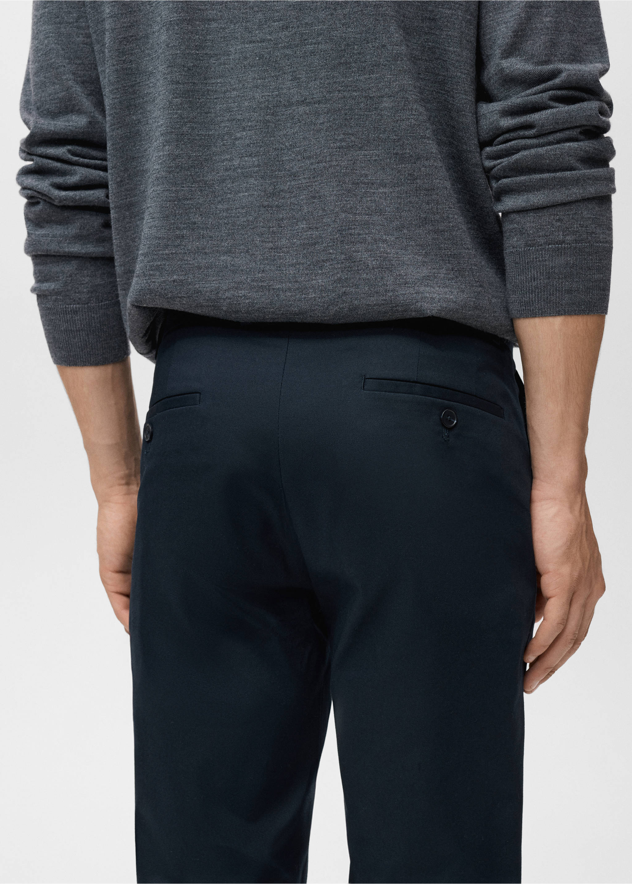 Dublino slim-fit chino trousers - Details of the article 3, Night Blue. Ref: 17085973-00.