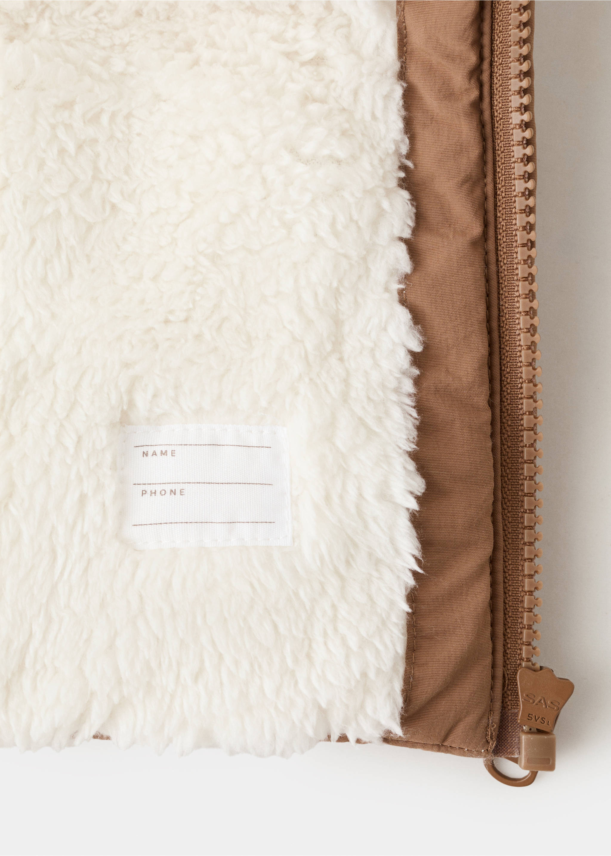 Fur-effect quilted coat - Details of the article 0, Chocolate. Ref: 17085977-00.