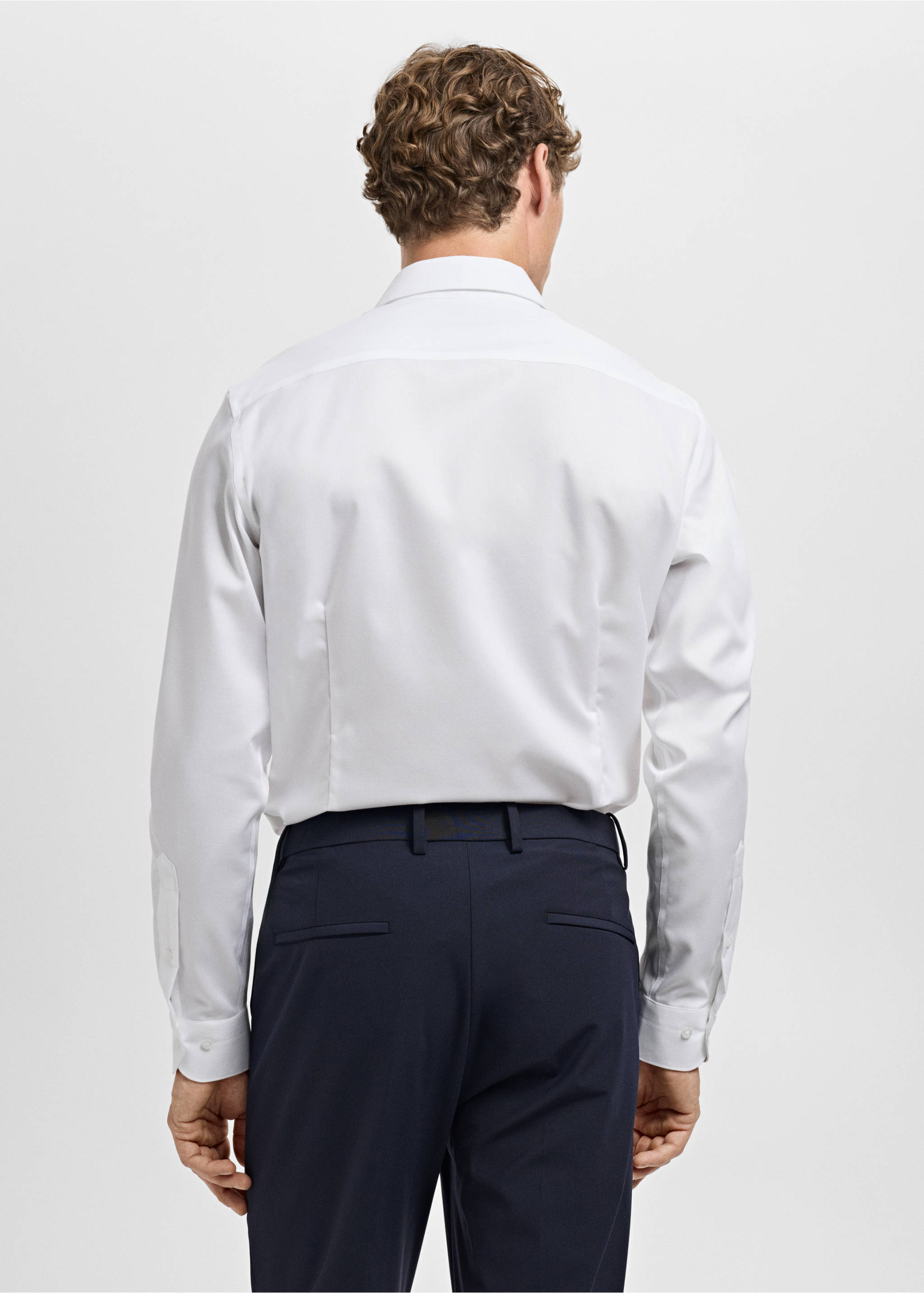 Camisa vestir 100% cotó slim fit - Revers de l'article, Blanc. Ref: 17085978-00.