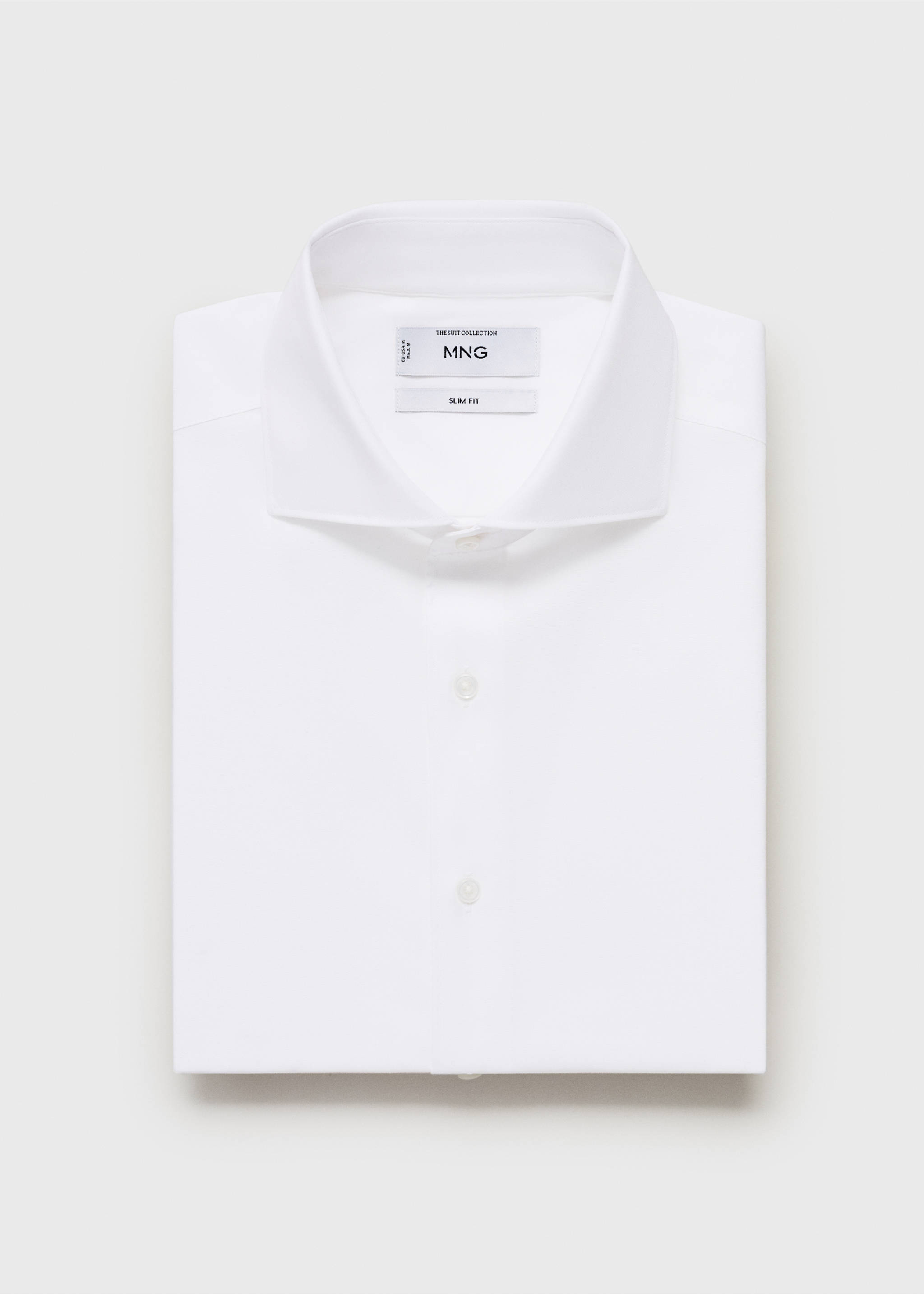 Camisa vestir 100% cotó slim fit - Detall de l'article 9, Blanc. Ref: 17085978-00.
