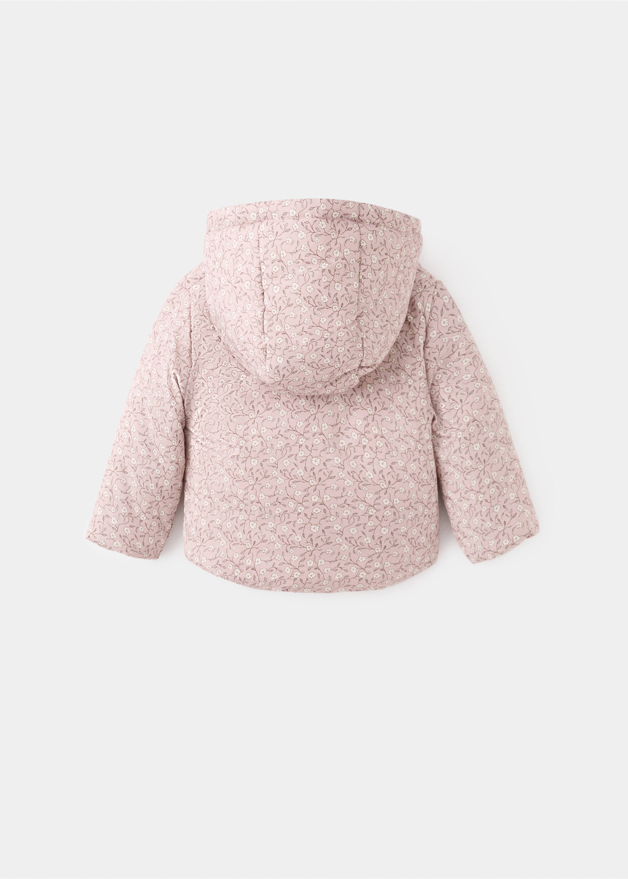 Floral shearling-lined anorak - Reverse of the article, Pink. Ref: 17085984-00.