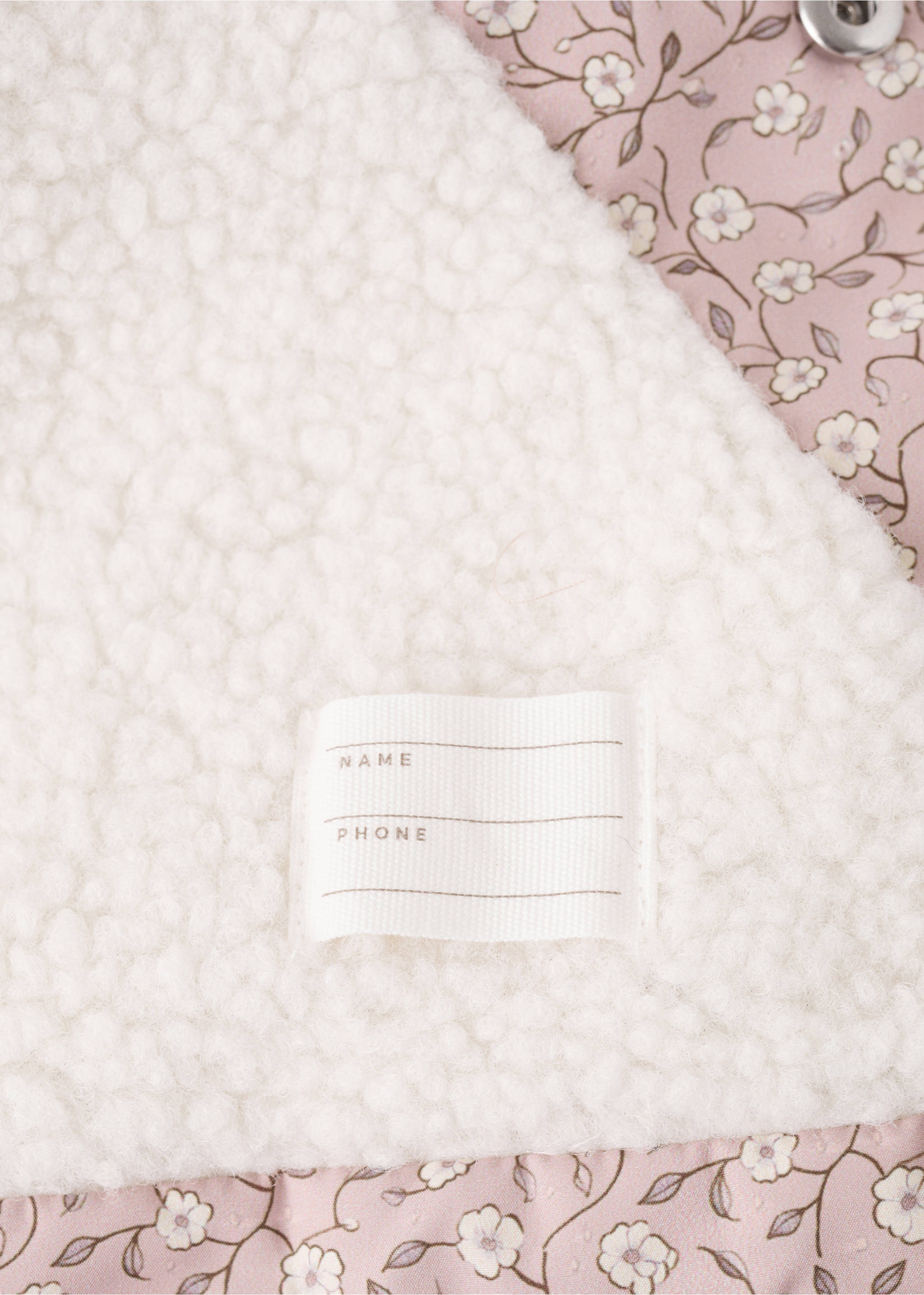 Floral shearling-lined anorak - Details of the article 0, Pink. Ref: 17085984-00.