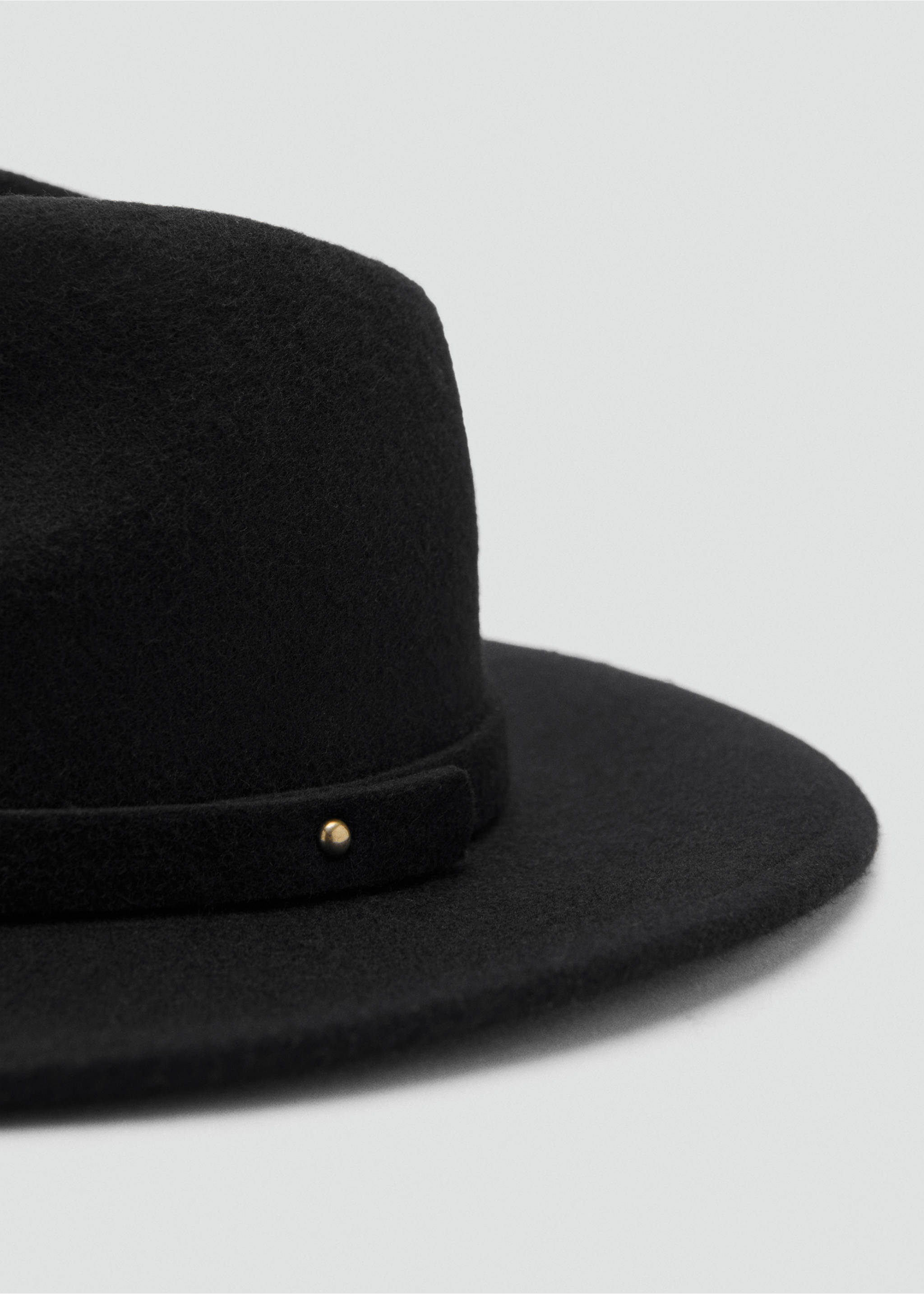 100% wool hat - Details of the article 1, Black. Ref: 17085987-00.