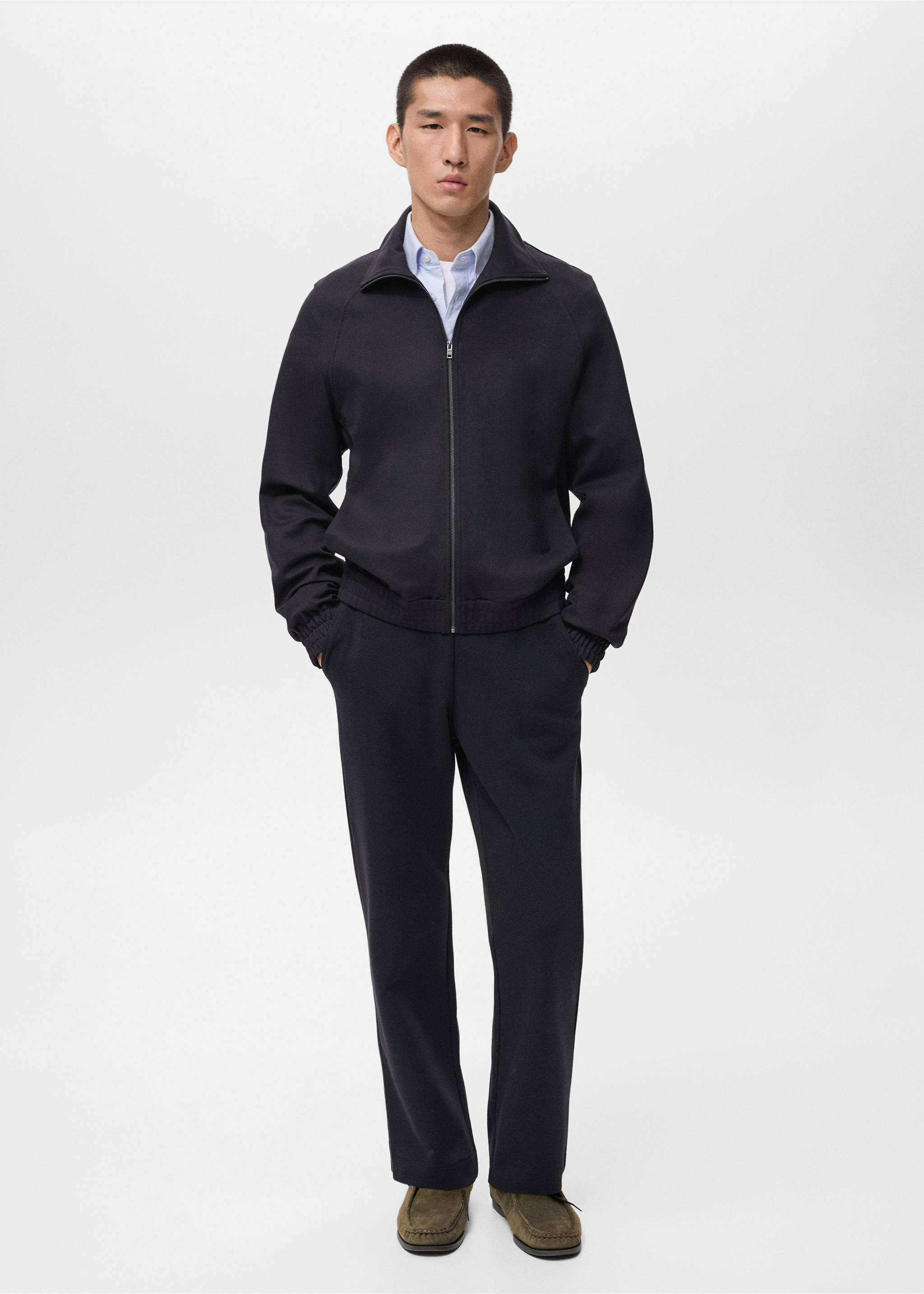 Regular-fit zip-up hoodie - General plane, Navy. Ref: 17085988-00.