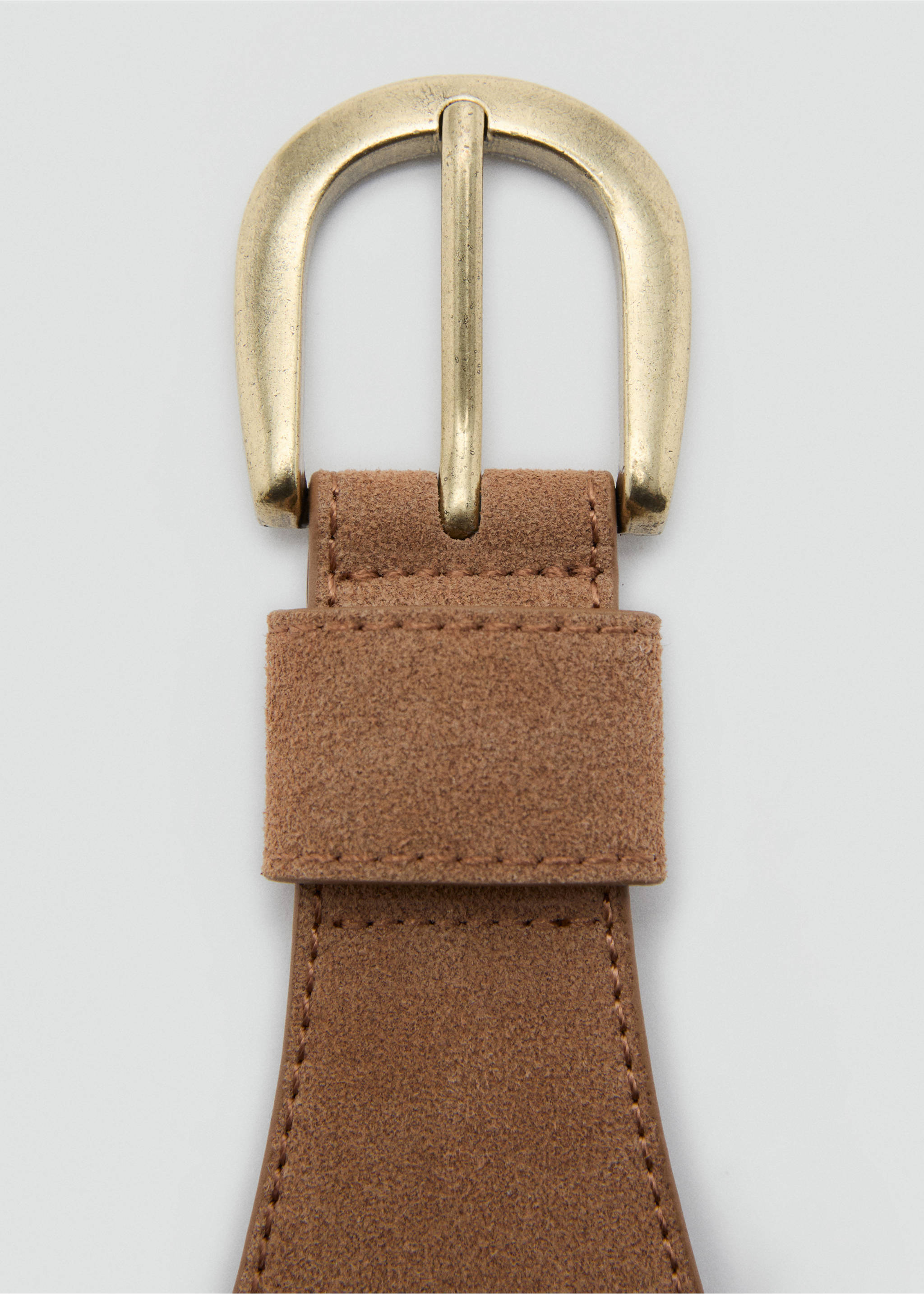 Suede obi belt - Medium plane, Brown. Ref: 17085989-00.