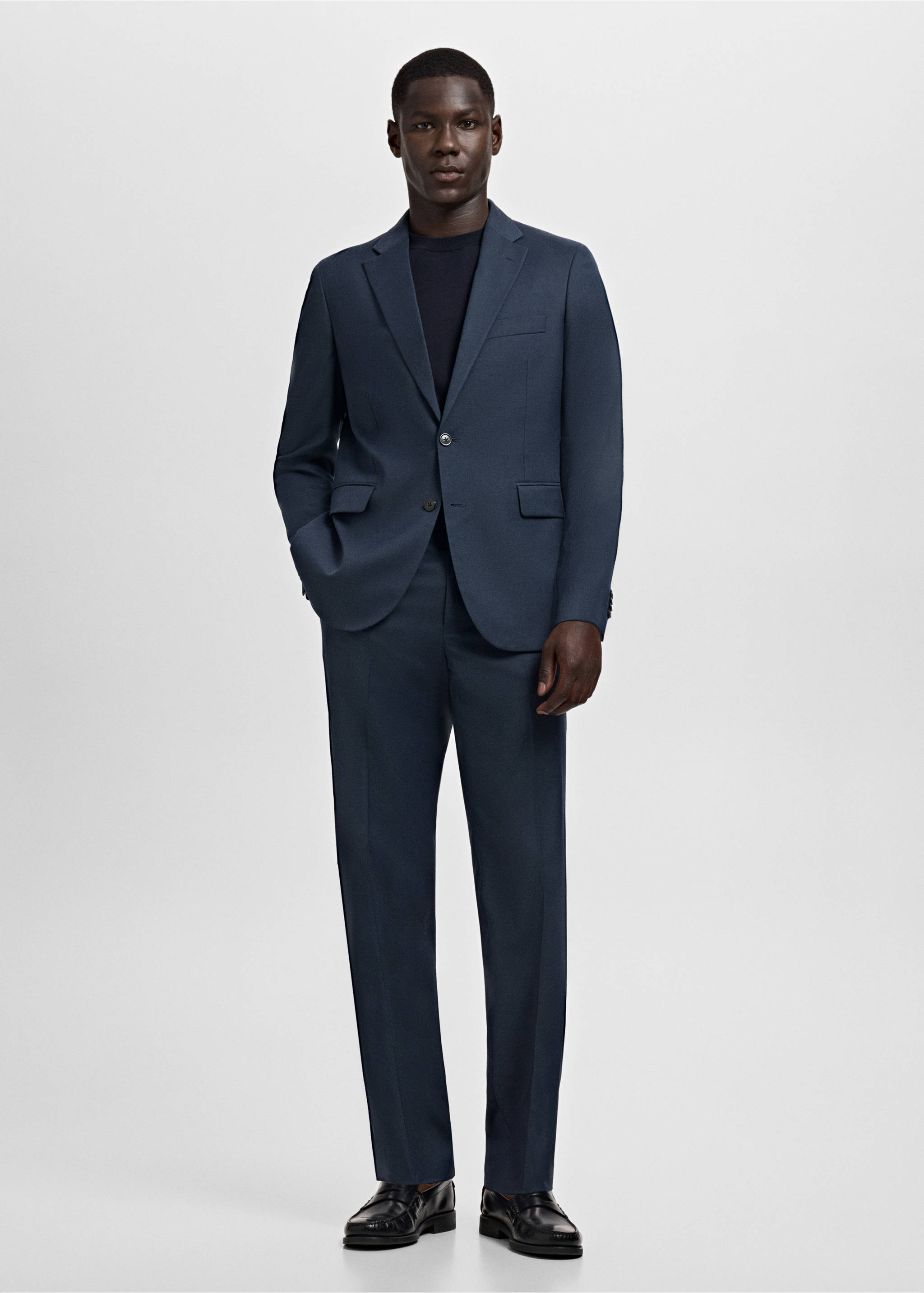 London regular-fit suit jacket - General plane, Navy. Ref: 17085997-00.