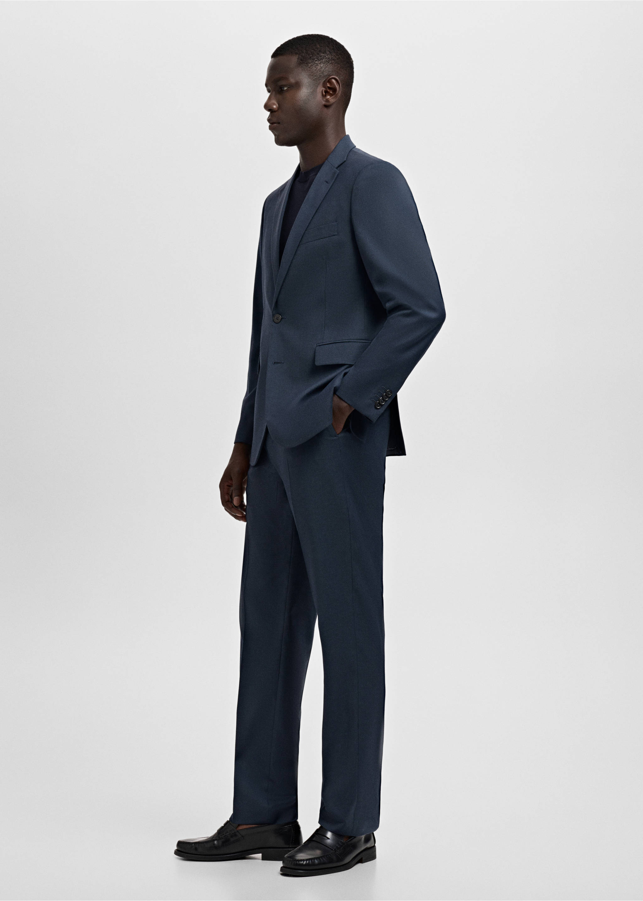 London regular-fit suit jacket - Details of the article 2, Navy. Ref: 17085997-00.