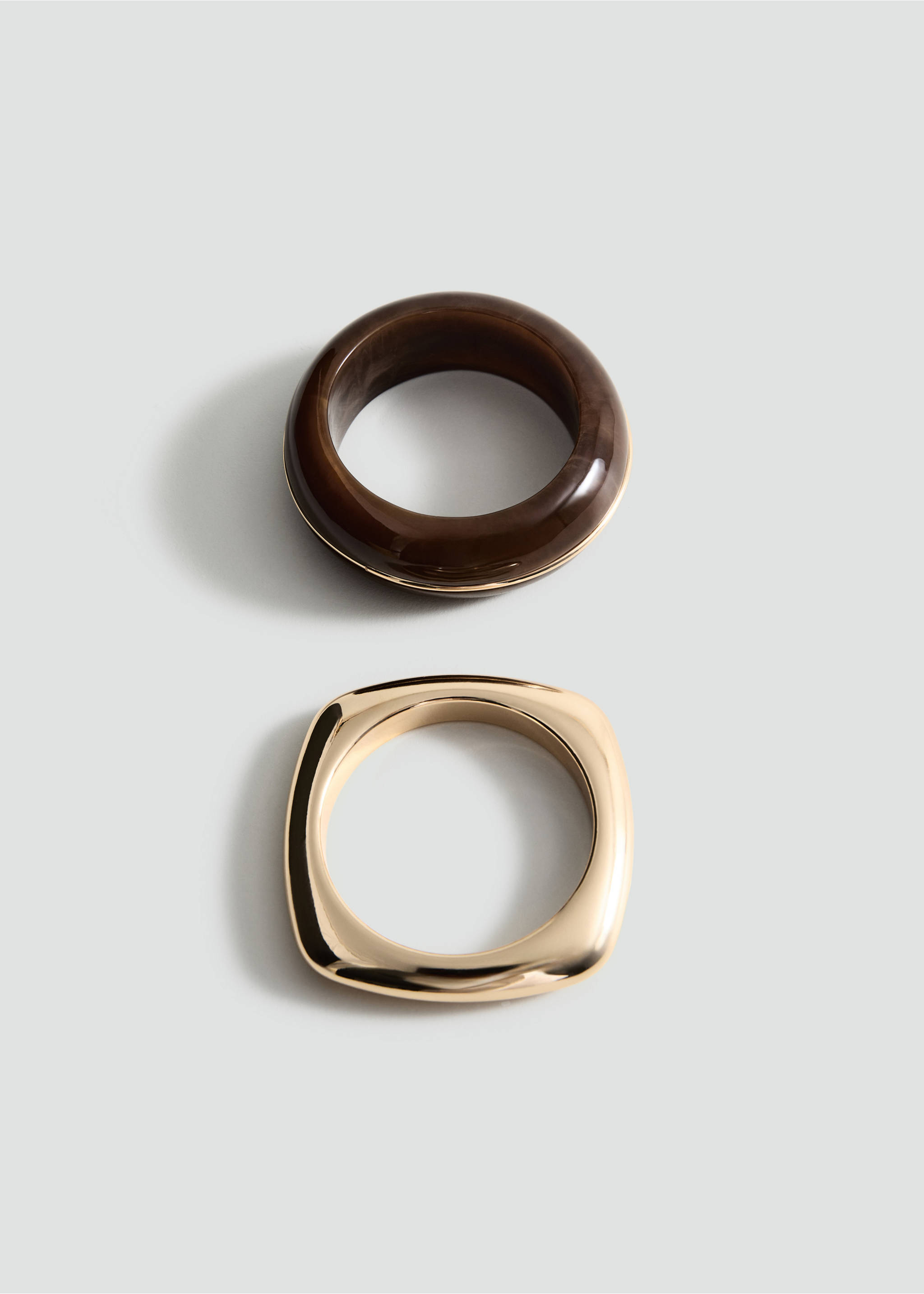 Pack of 2 rigid bracelets - Article without model, Gold. Ref: 17085998-00.