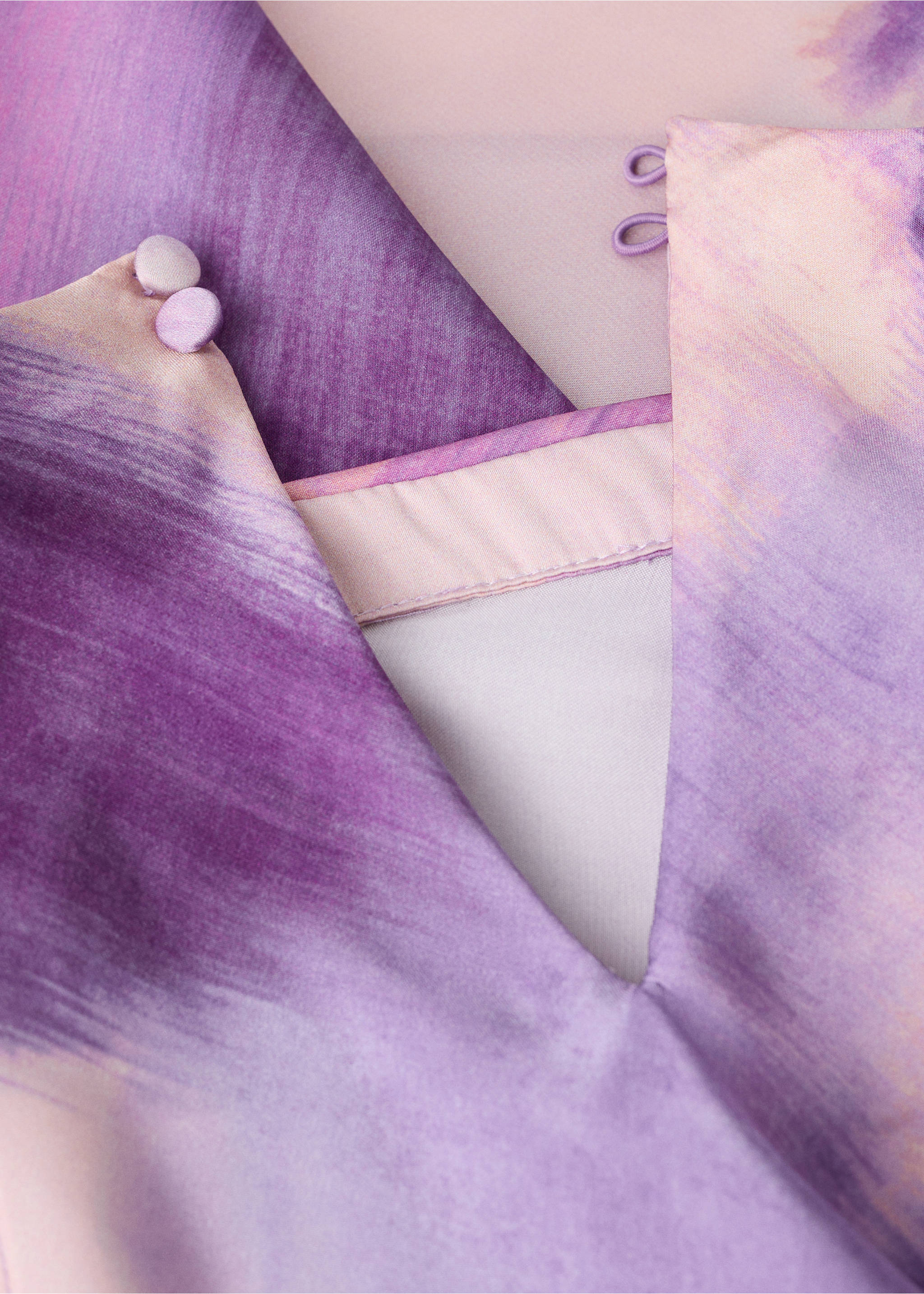Tie-dye blouse with foulard - Details of the article 8, Light/Pastel Purple. Ref: 17085999-00.