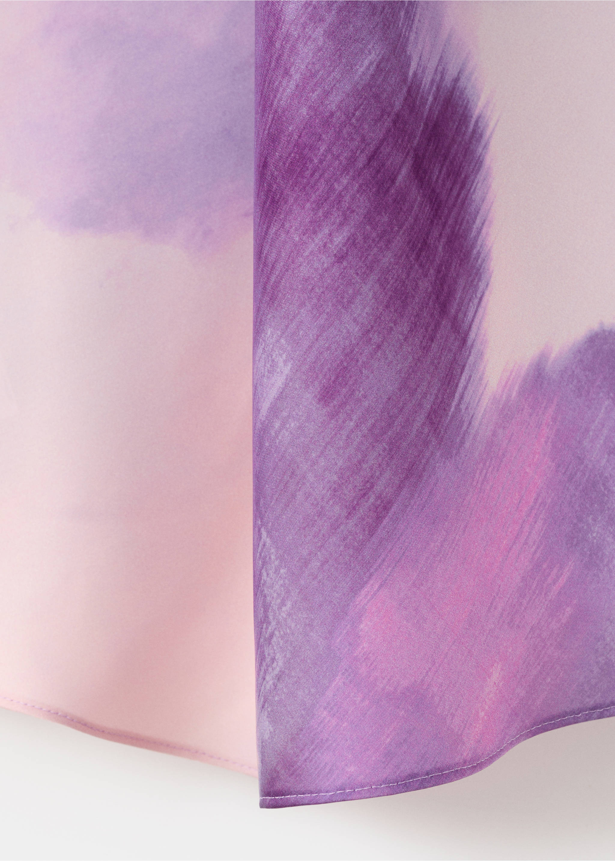 Tie-dye blouse with foulard - Details of the article 0, Light/Pastel Purple. Ref: 17085999-00.