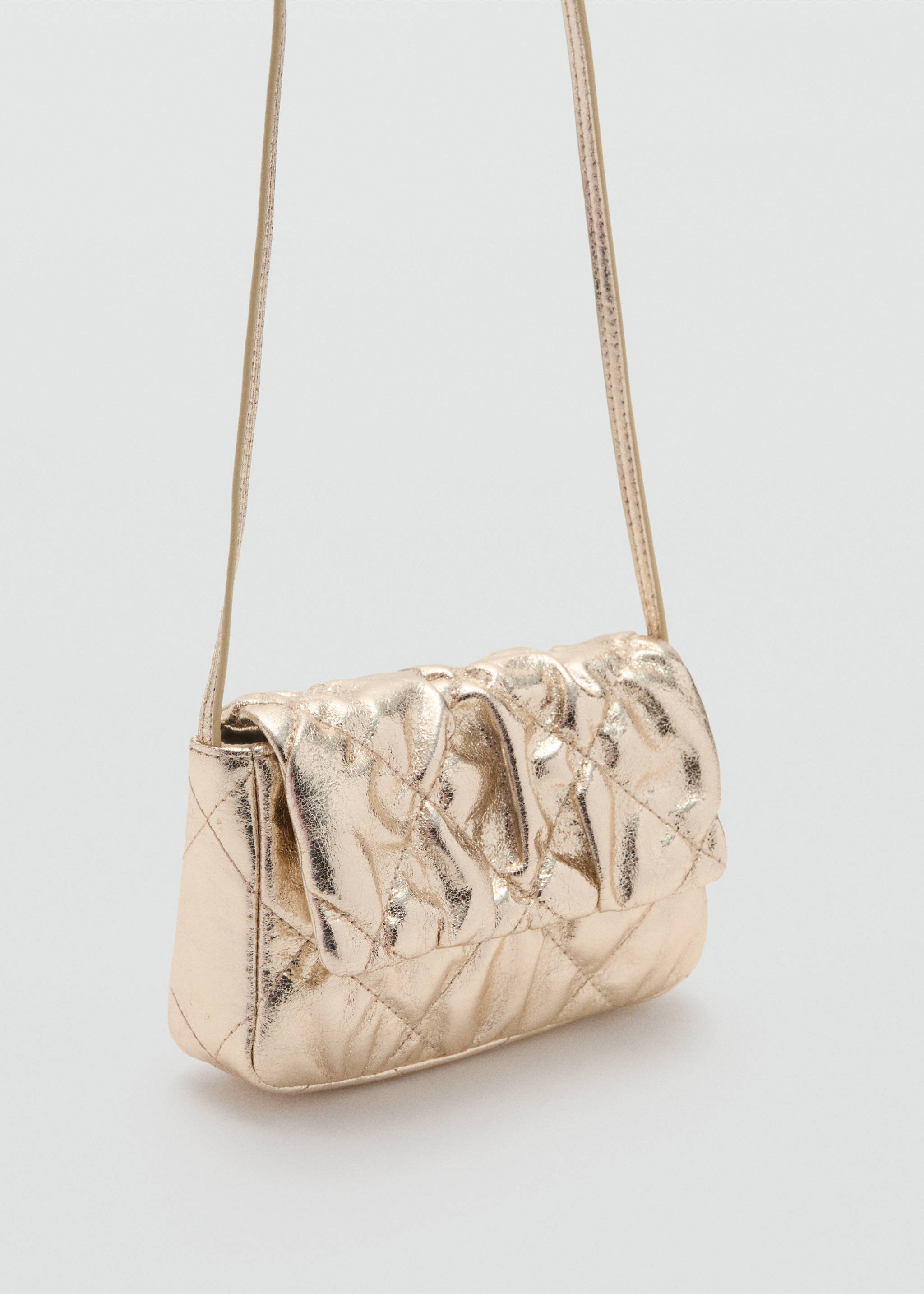 Metallic-effect bag - Medium plane, Gold. Ref: 17086327-00.