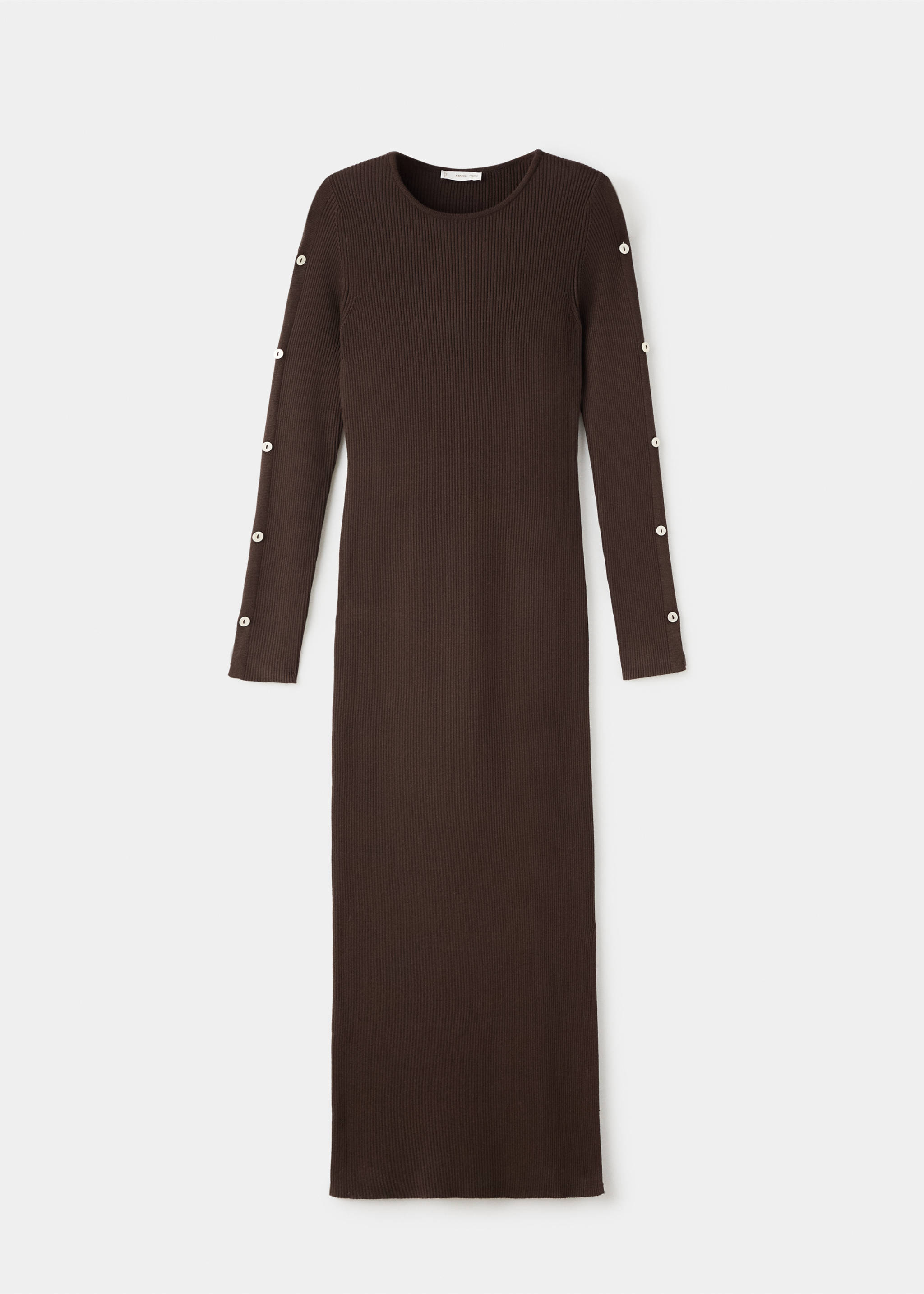 Long buttoned dress - Article without model, Brown. Ref: 17086328-00.