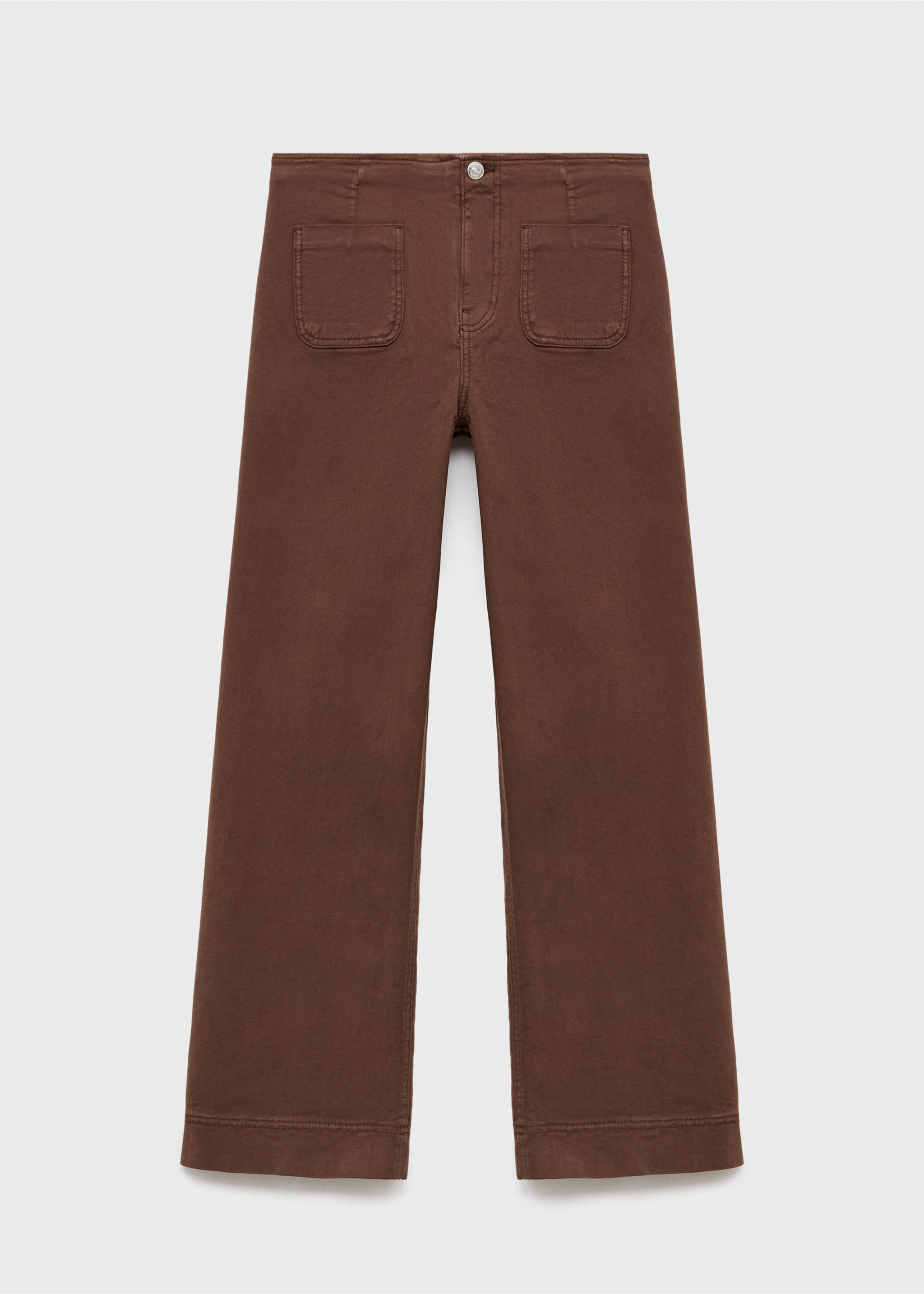 Wide leg jeans with pockets - Article without model, Chocolate. Ref: 17086330-00.