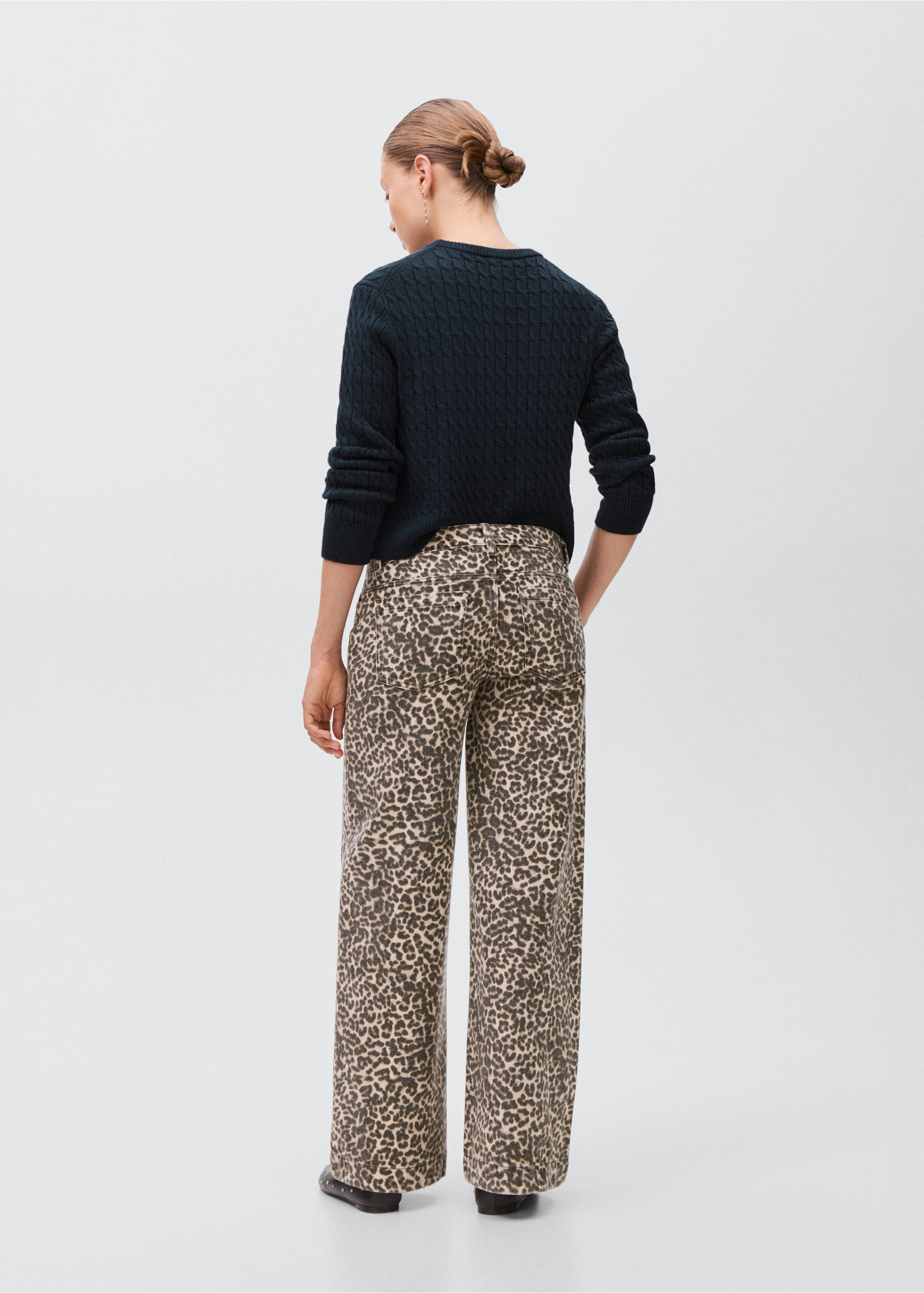 Τζιν low waist animal print - Πίσω όψη προϊόντος, Εκρού. Ref: 17086332-00.