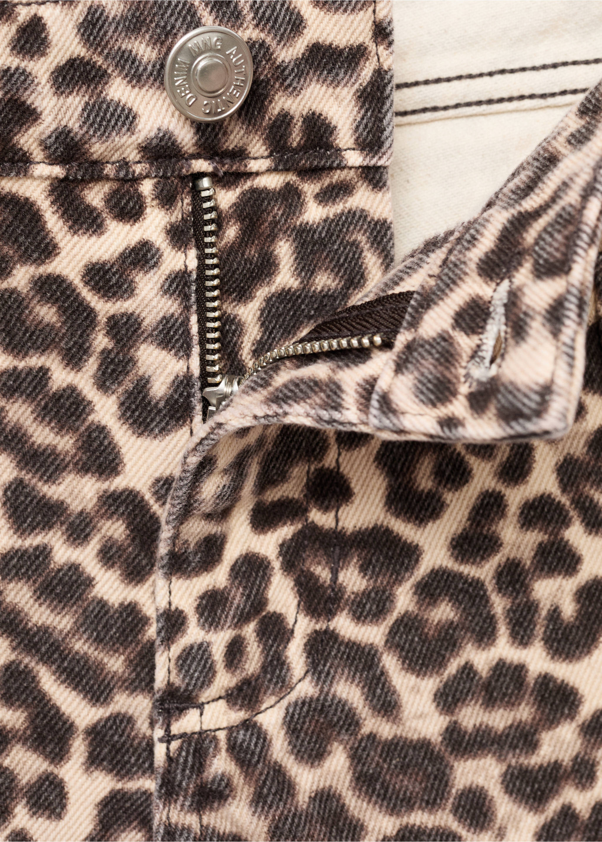 Τζιν low waist animal print - Λεπτομέρεια του προϊόντος 8, Εκρού. Ref: 17086332-00.