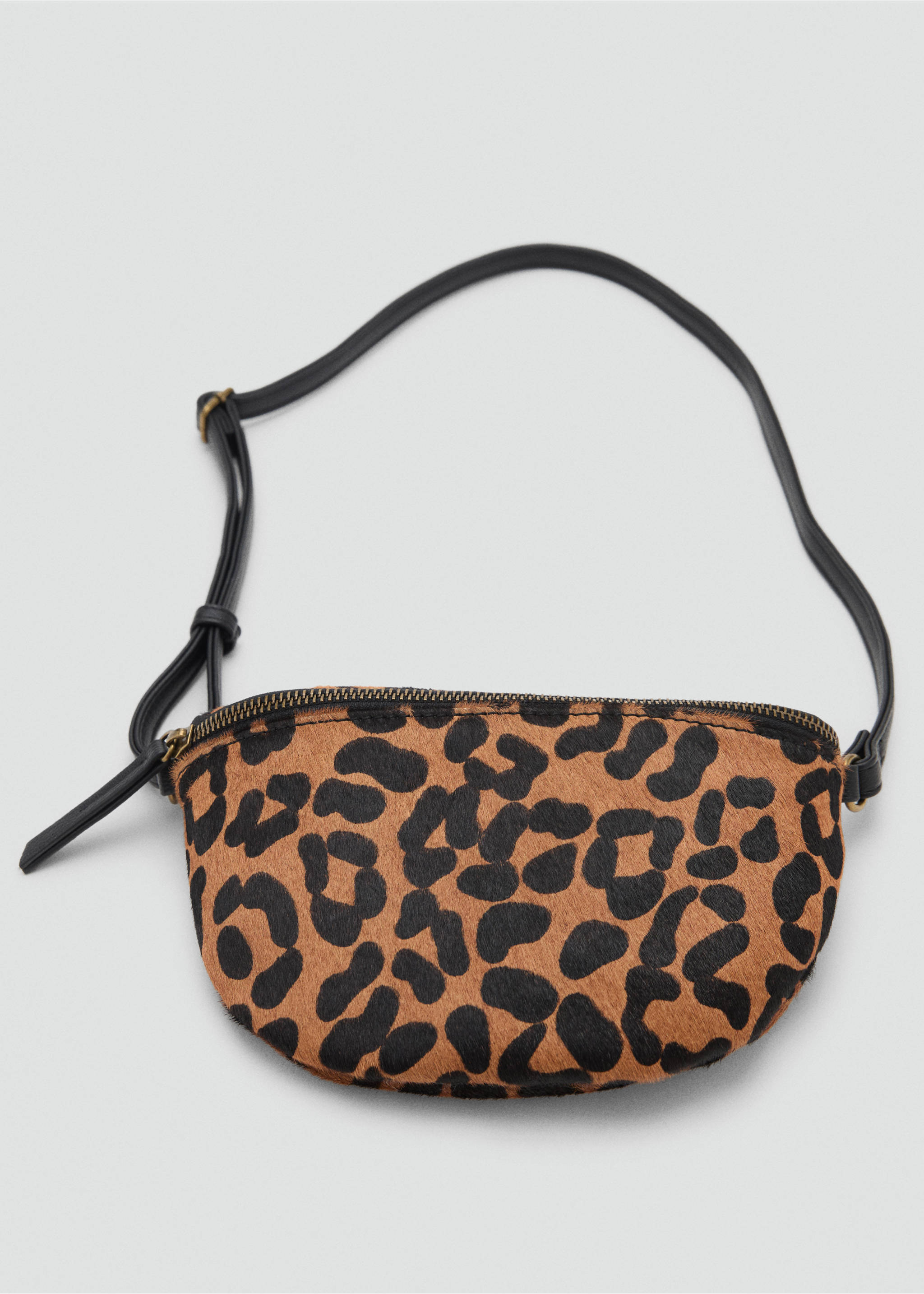 Leather crossbody bag - Details of the article 2, Medium Brown. Ref: 17086336-00.