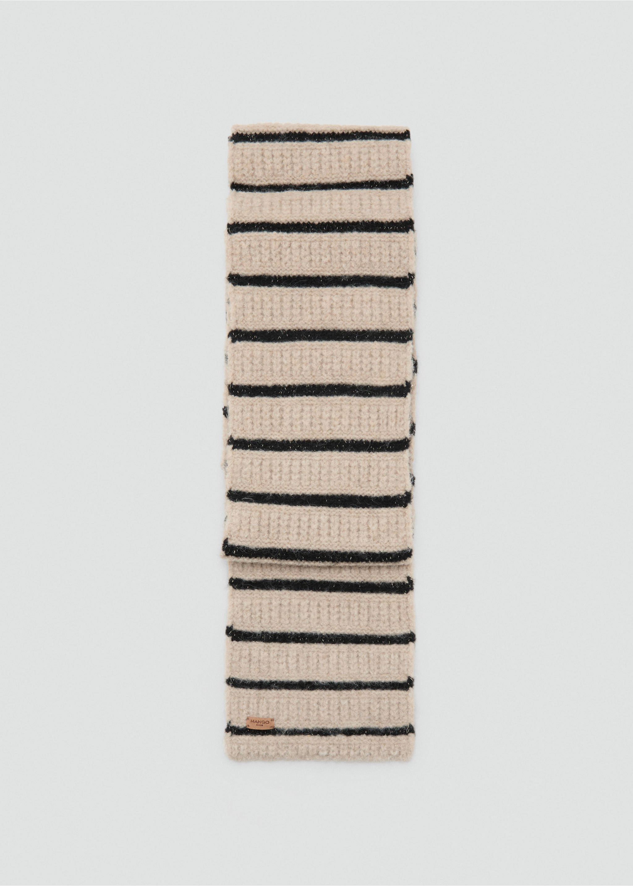 Gestreifter Strickschal - Artikel ohne Model, Sandfarben. Ref: 17086346-00.