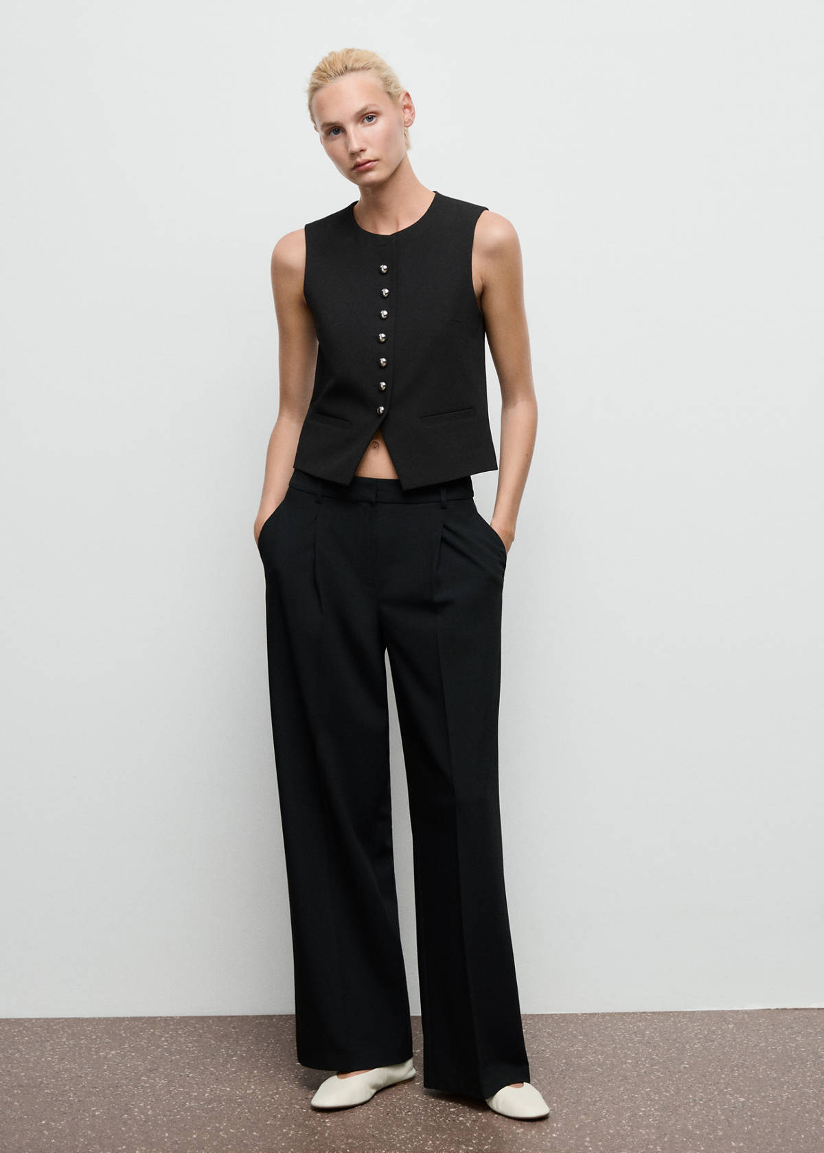 Suit waistcoat with buttons