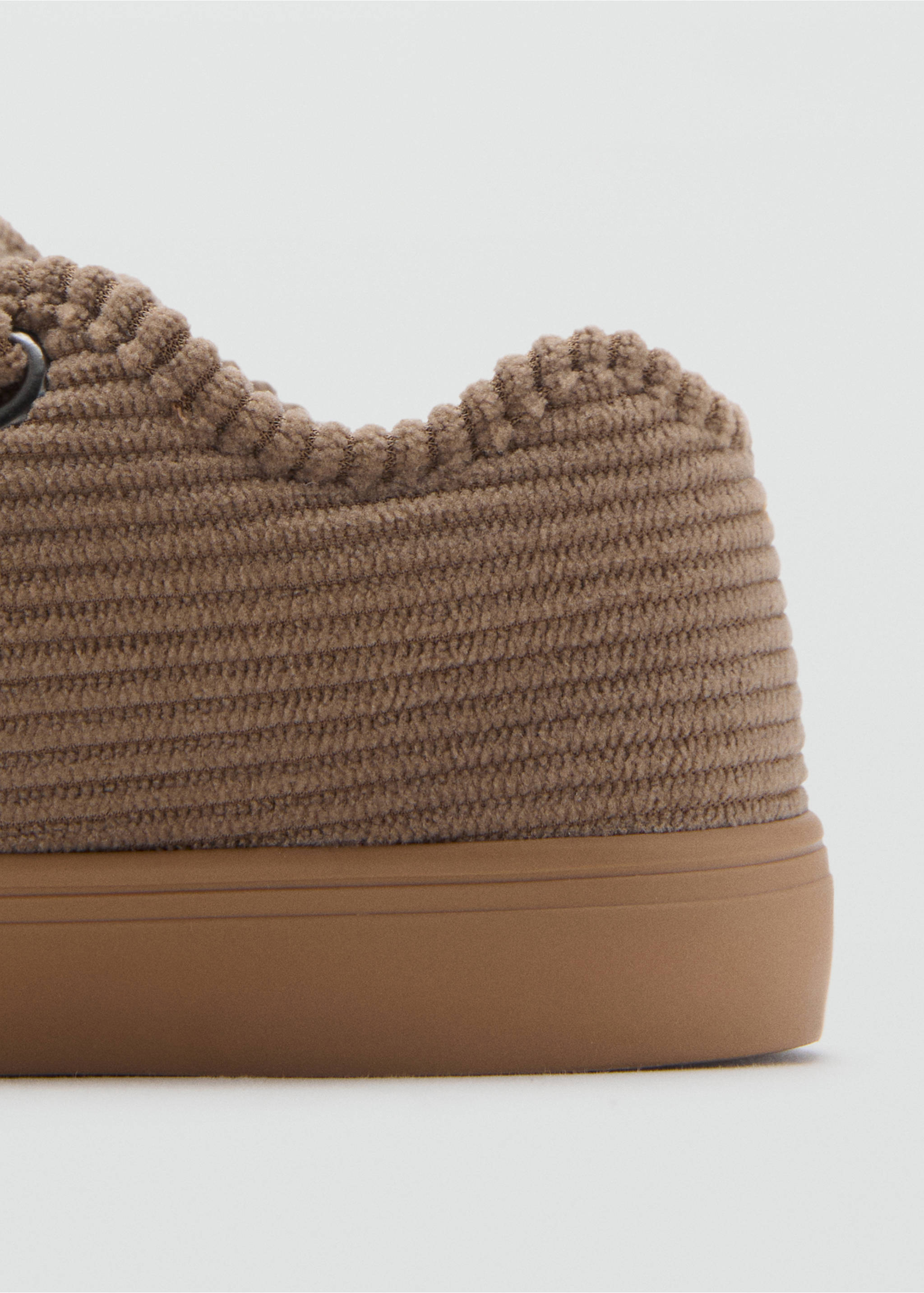 Velcro corduroy trainers - Details of the article 1, Medium Brown. Ref: 17086350-00.