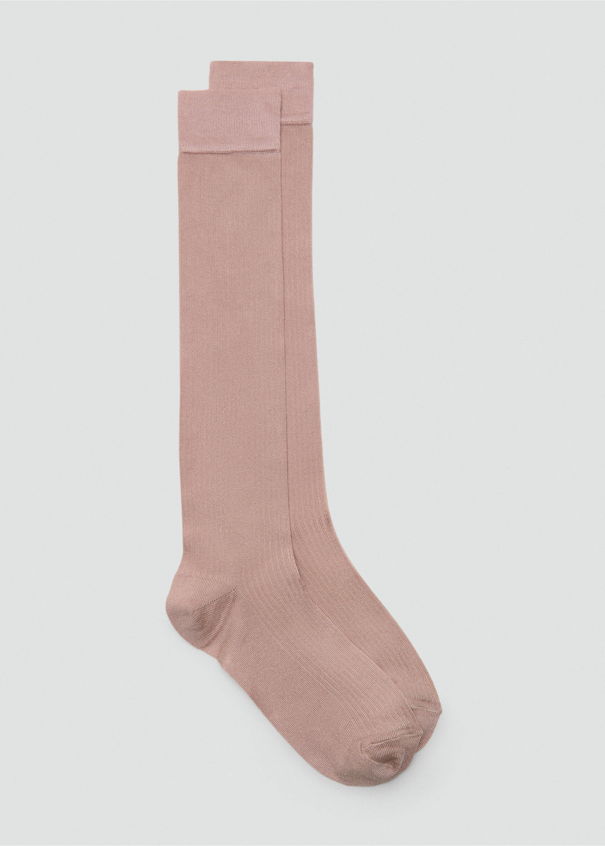 Meias compridas caneladas - Artigo sem modelo, Rosa-claro. Ref: 17086352-00.