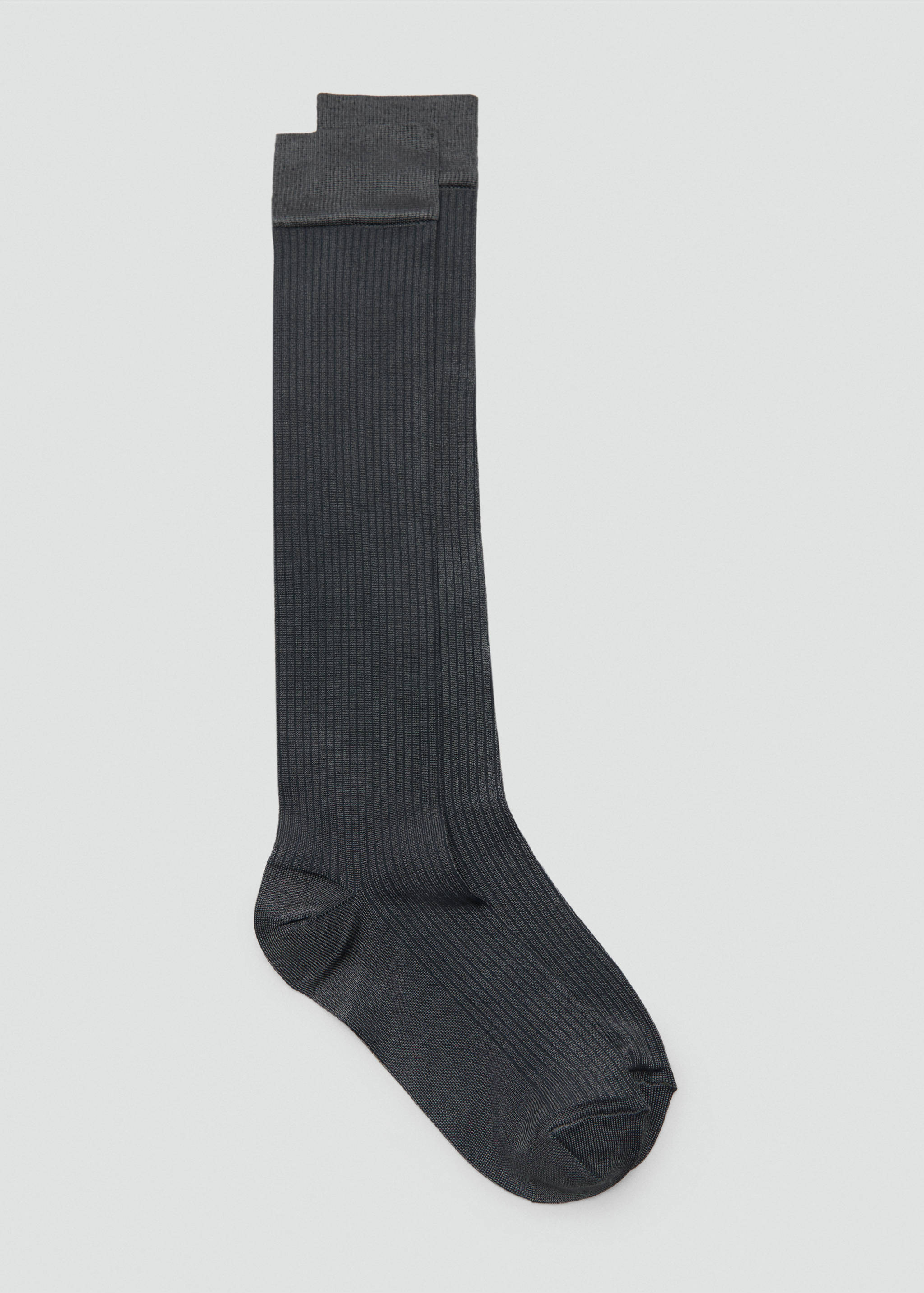 Long ribbed socks - Article without model, Charcoal. Ref: 17086352-00.