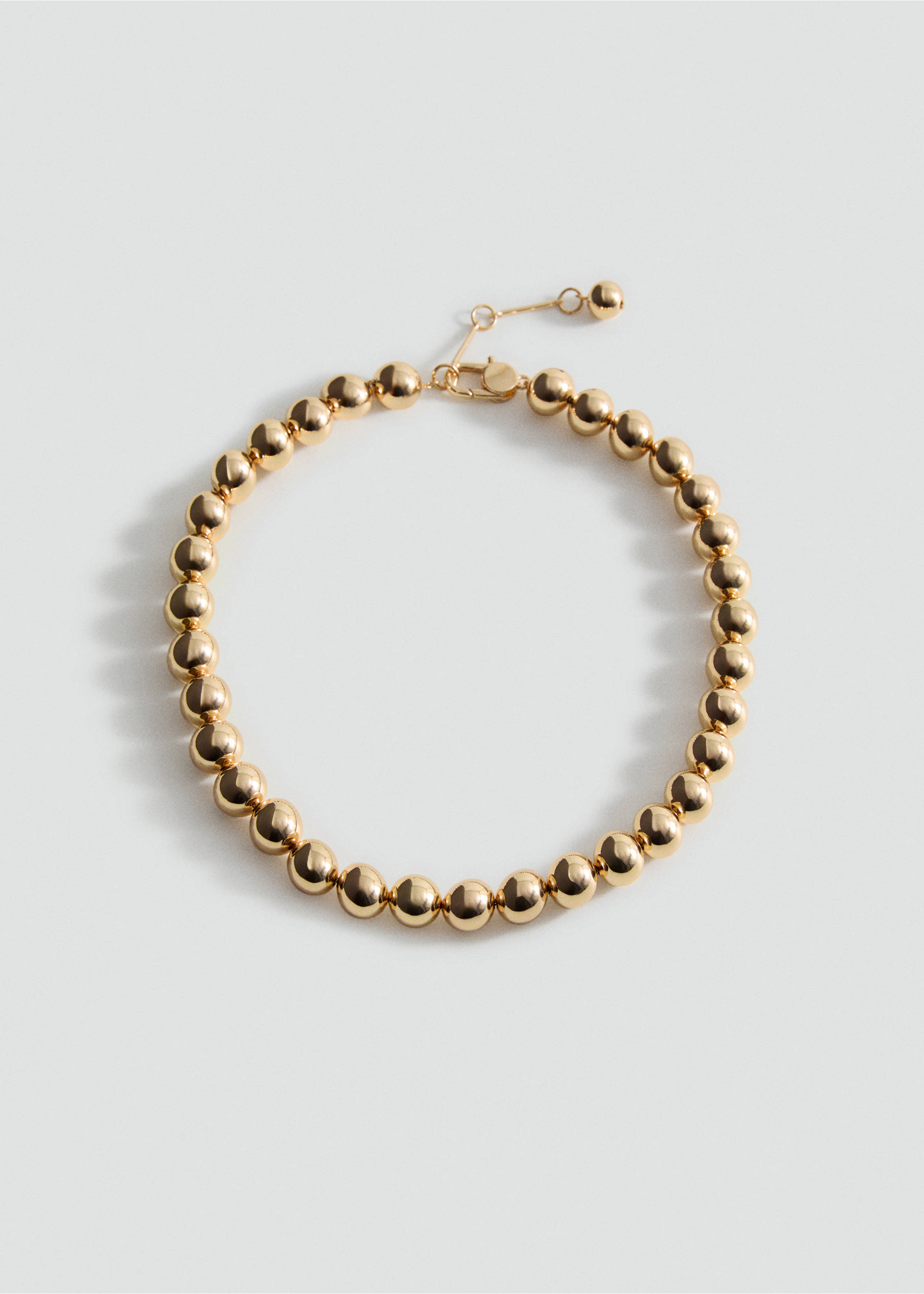 Metallic spheres necklace - Article without model, Gold. Ref: 17086359-00.