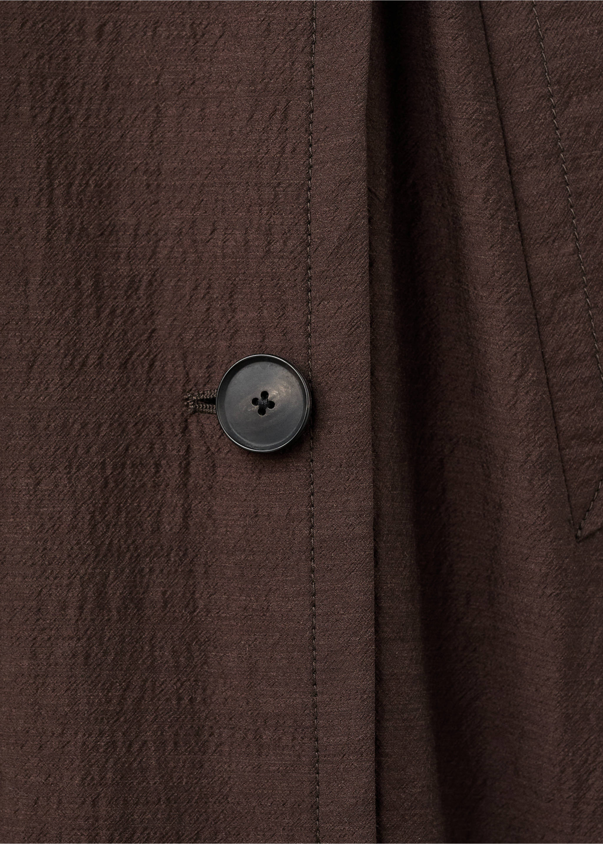Long virgin wool trench coat - Details of the article 0, Chocolate. Ref: 17086360-00.