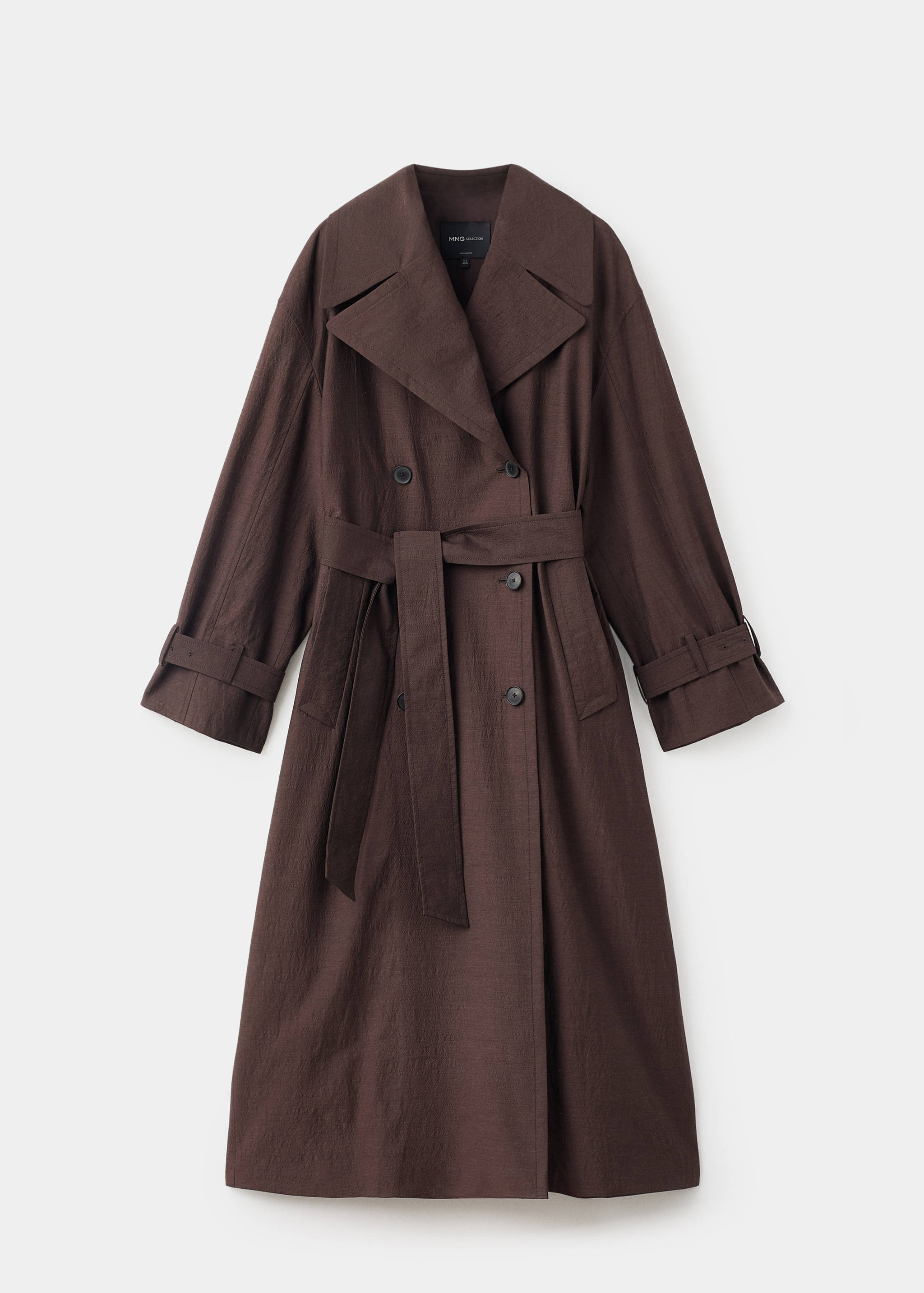 Long virgin wool trench coat - Article without model