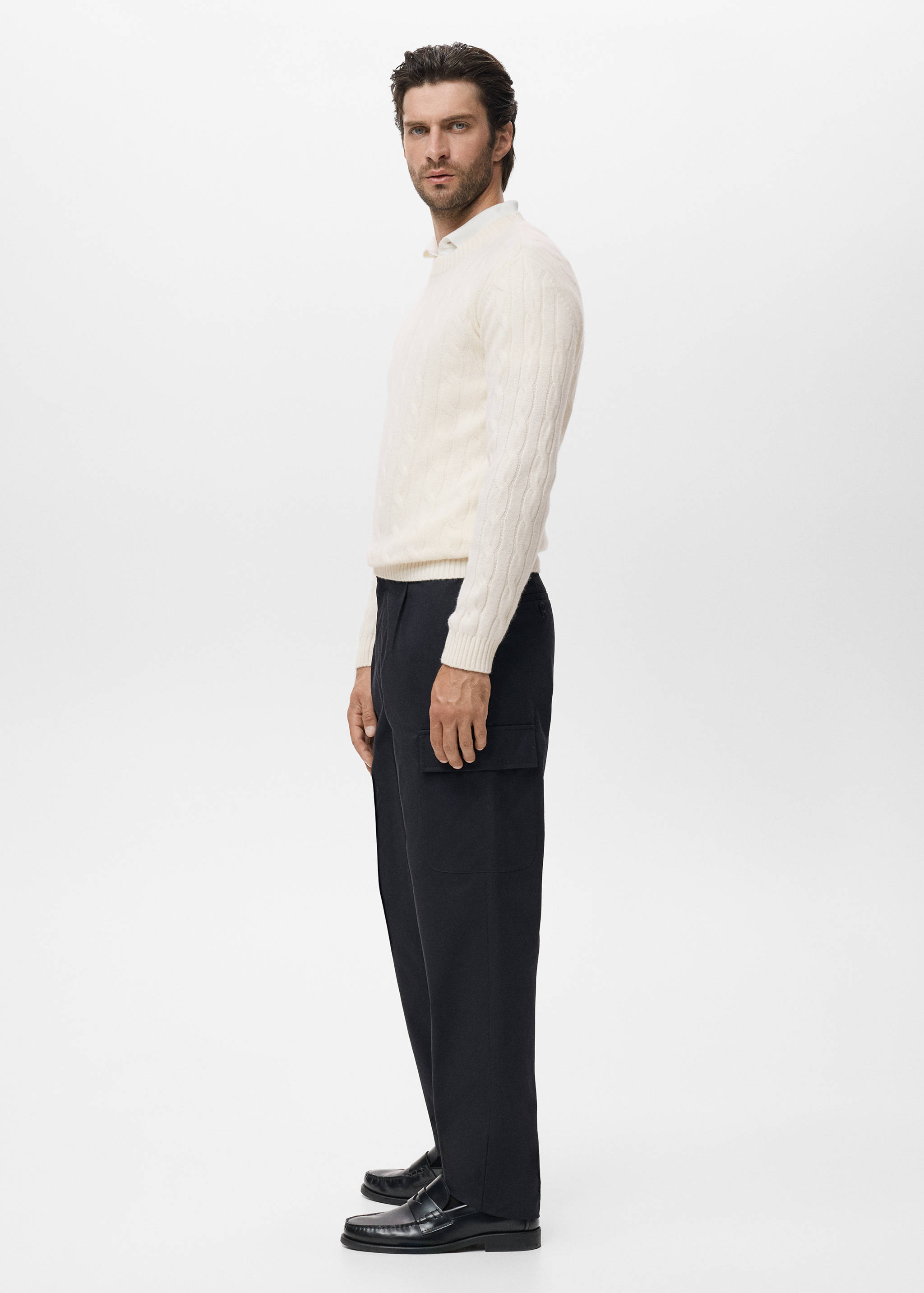 100% wool braided sweater - Details of the article 2