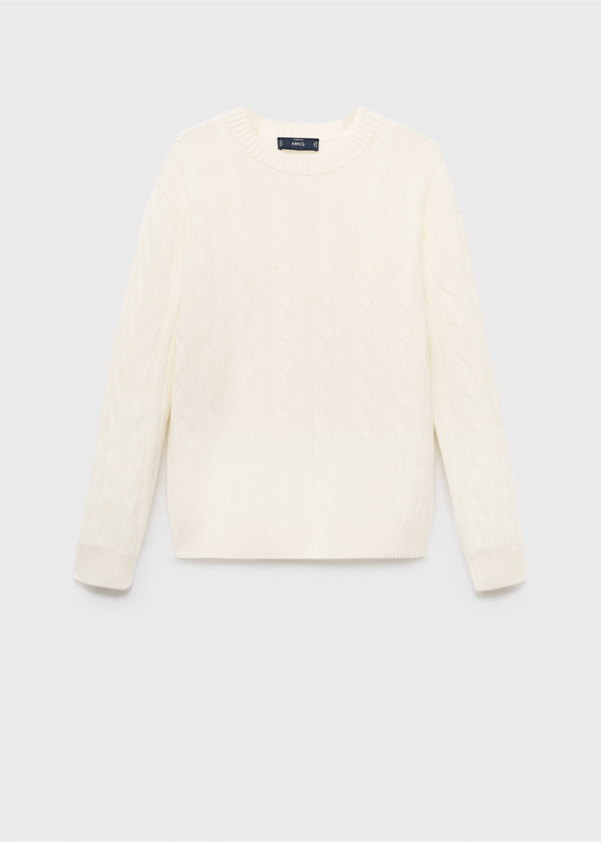 100% wool braided sweater - Article without model, Ecru. Ref: 17086721-00.