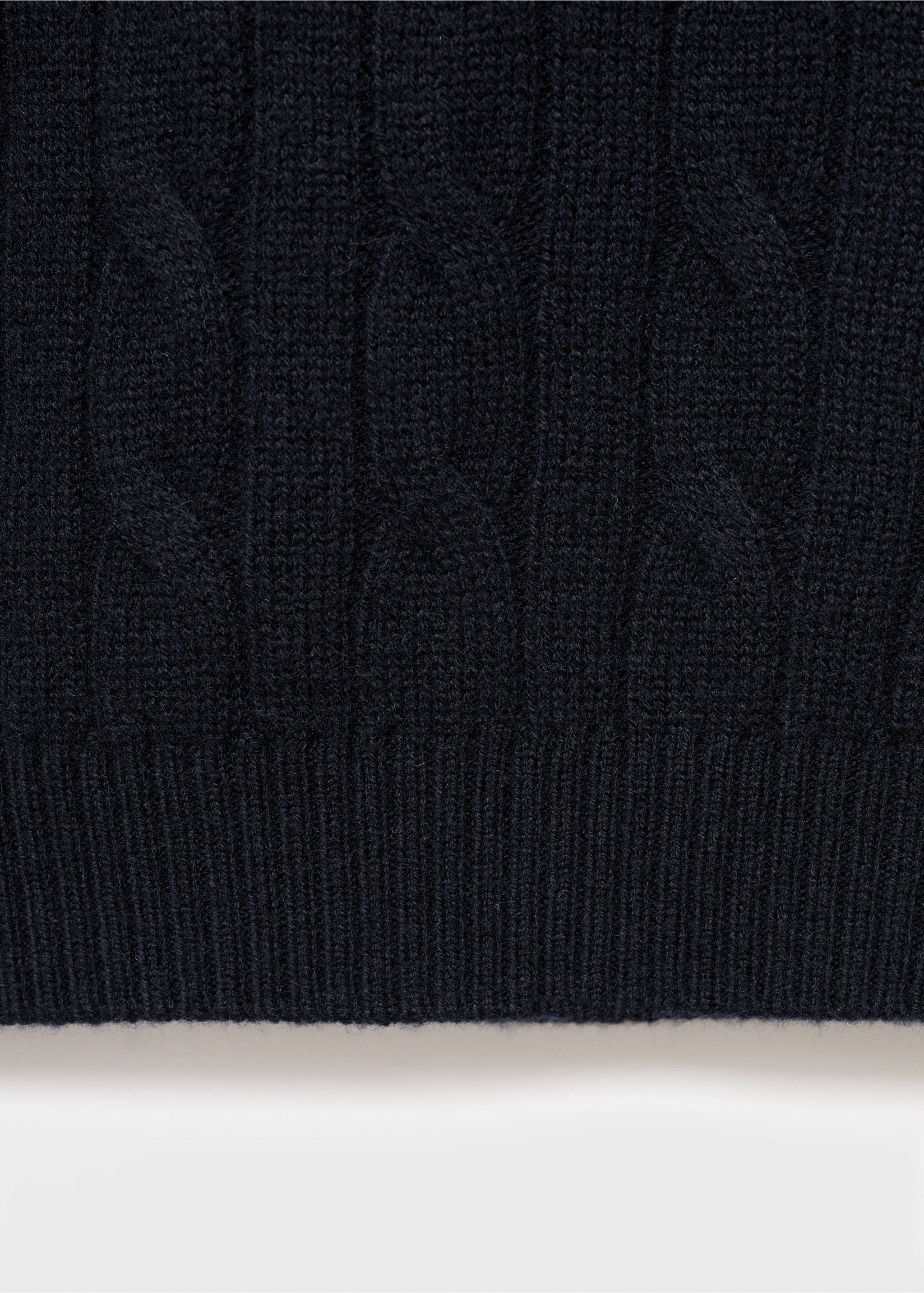 100% wool braided sweater - Details of the article 0, Navy. Ref: 17086721-00.
