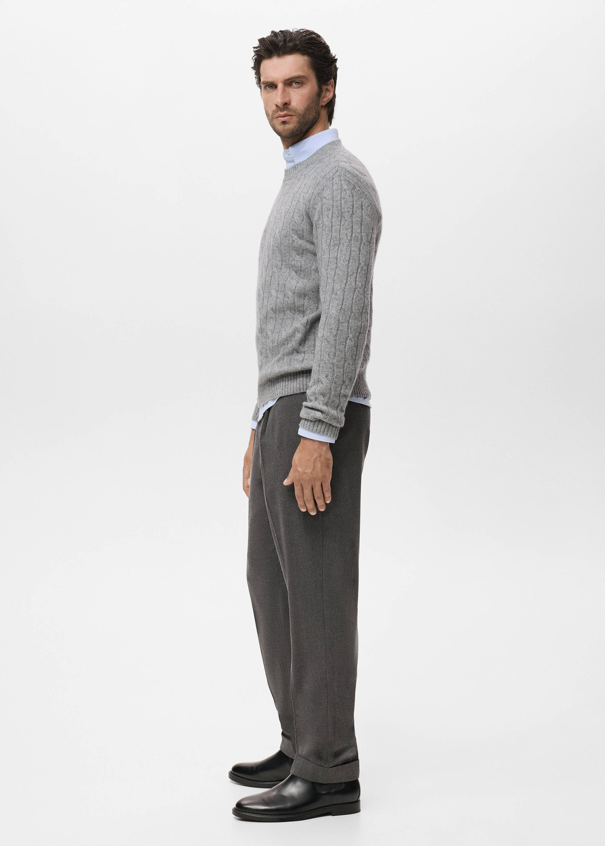 100% wool braided sweater - Details of the article 2
