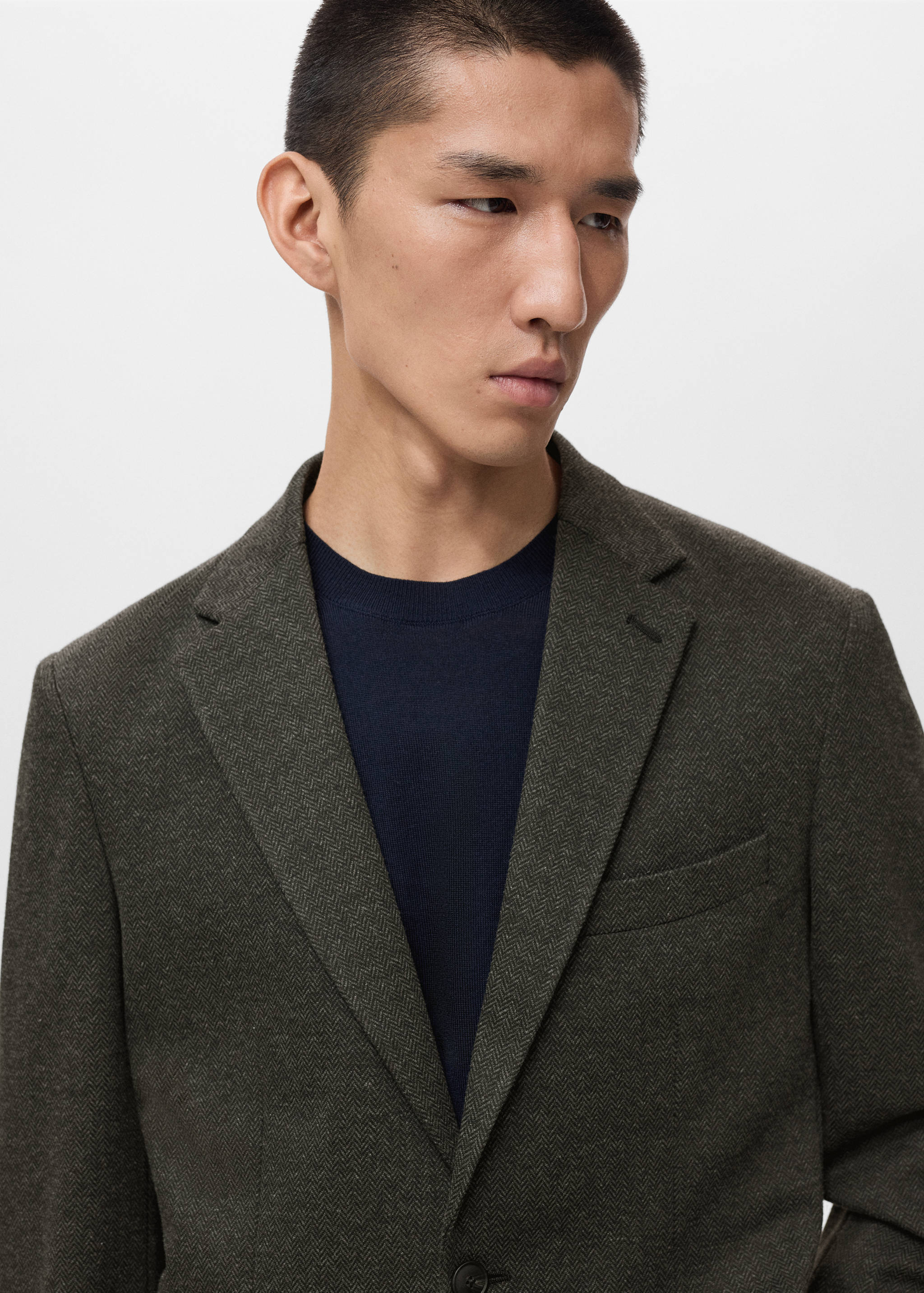 Slim fit microstructure blazer - Details of the article 1