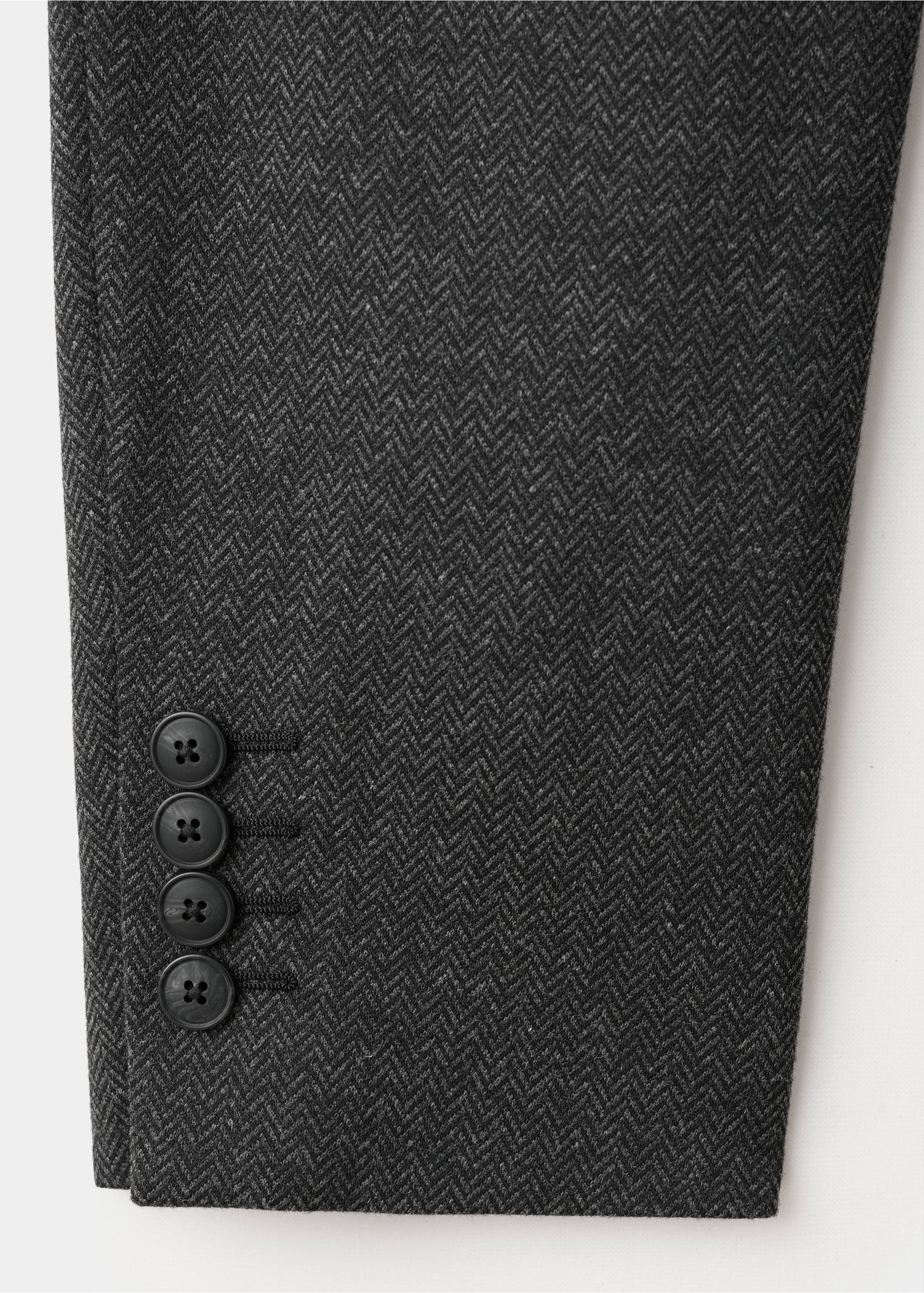 Slim fit microstructure blazer - Details of the article 0, Grey. Ref: 17086722-00.