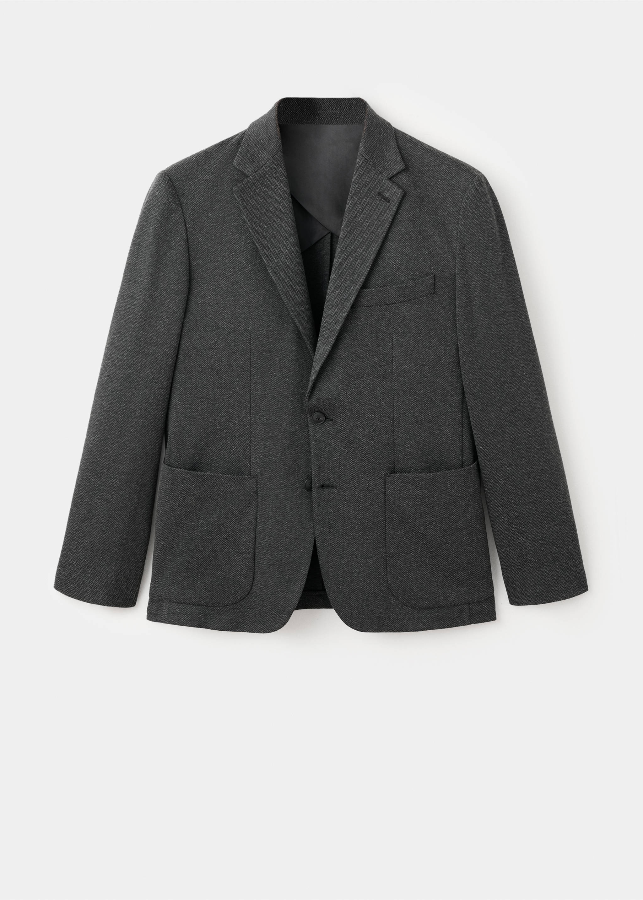 Slim fit microstructure blazer - Article without model, Grey. Ref: 17086722-00.