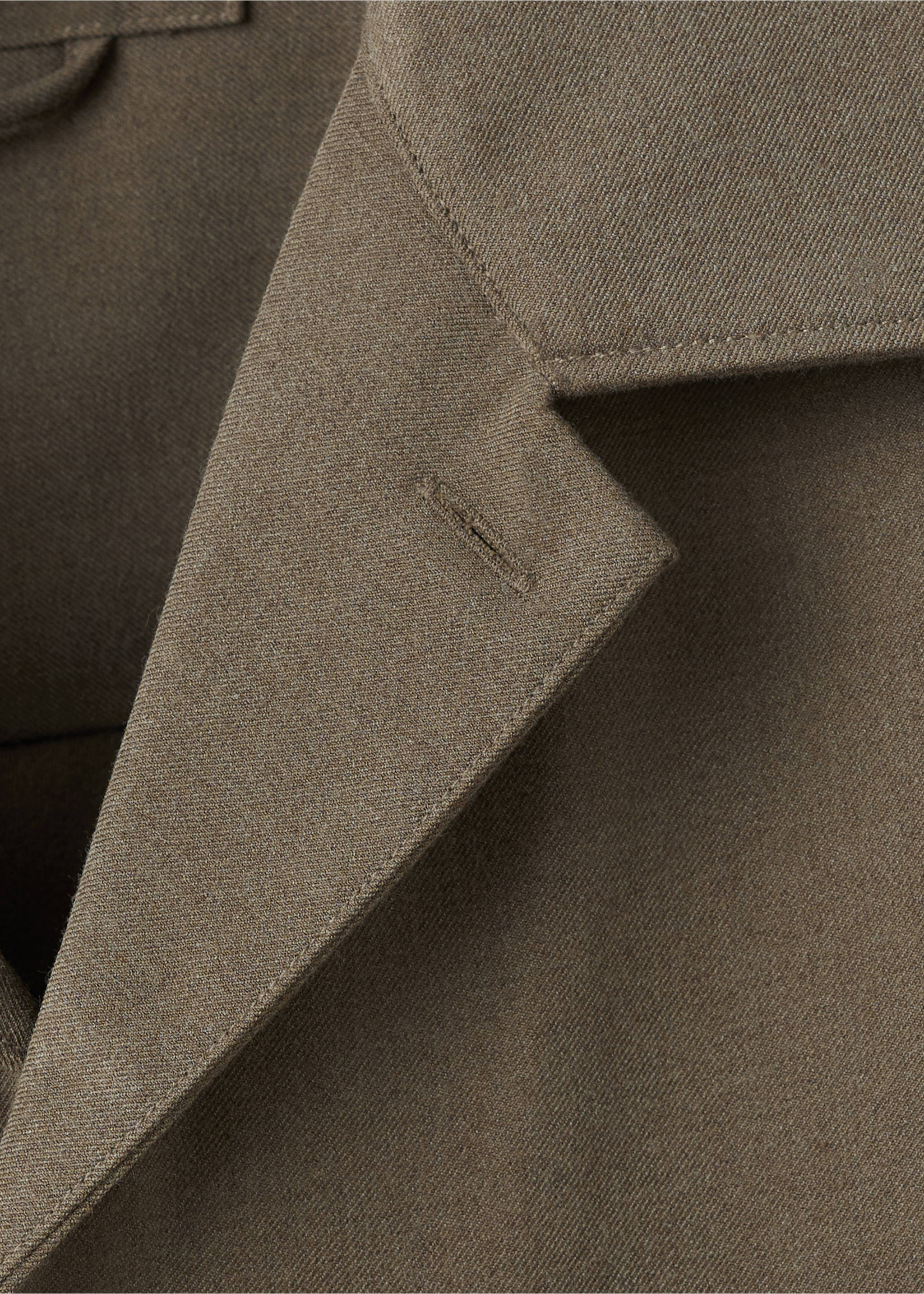 Regular-fit overshirt with pocket - Details of the article 8, Khaki. Ref: 17086726-00.